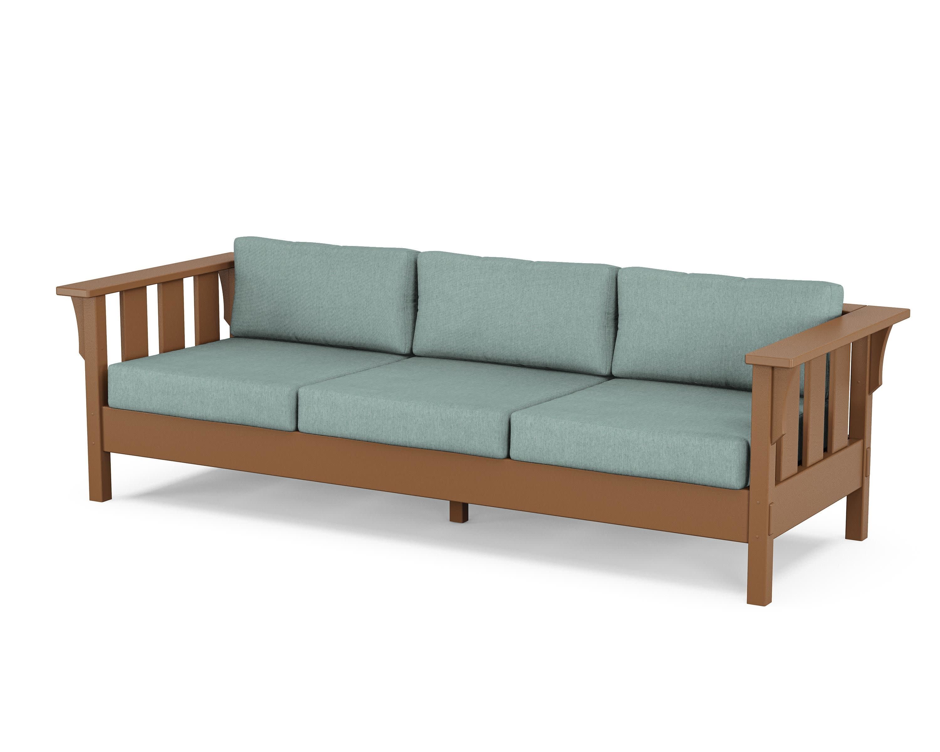 Acadia Deep Seating Sofa in Teak / Glacier Spa
