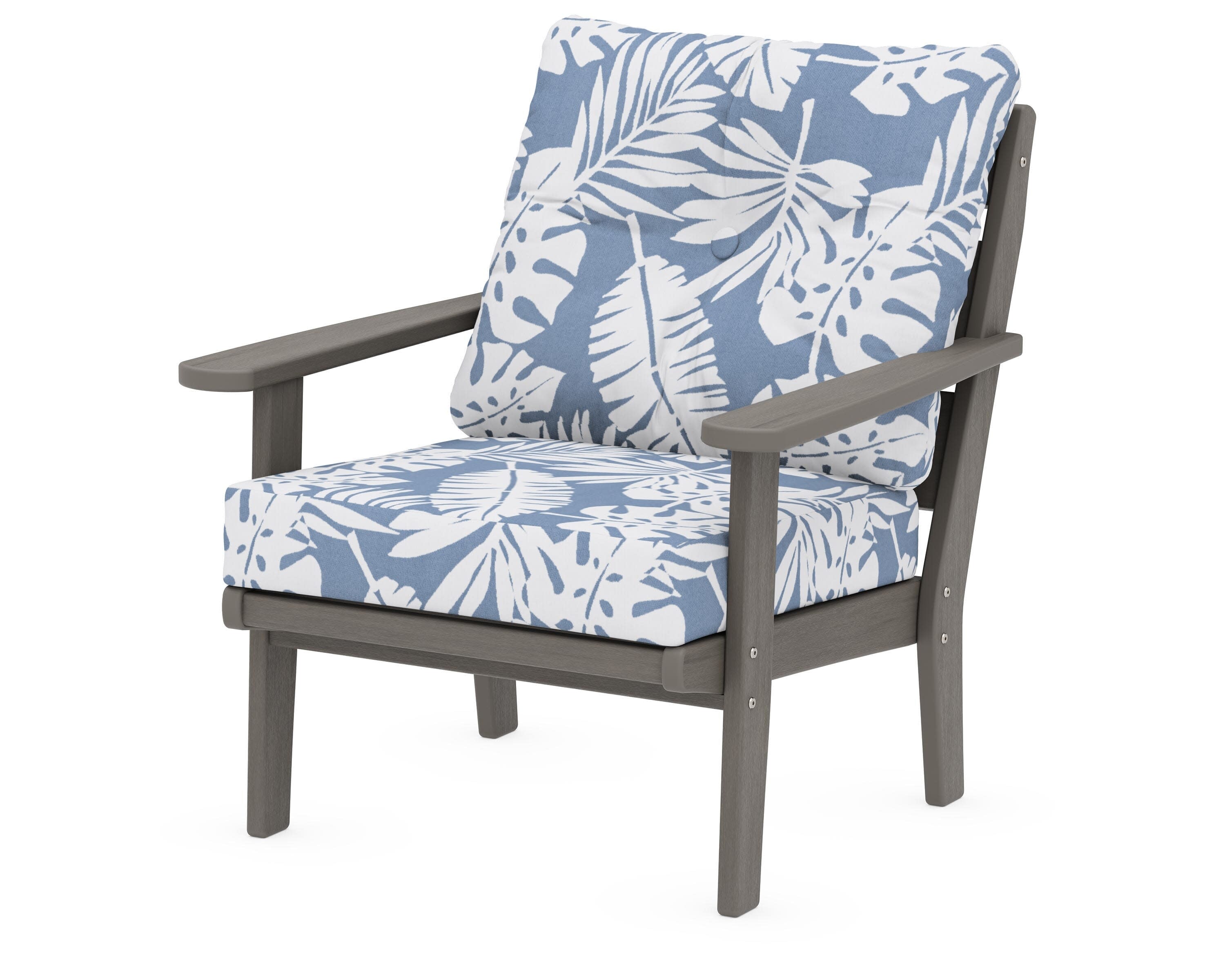Lakeside Deep Seating Chair in Driftwood / Leaf Sky Blue