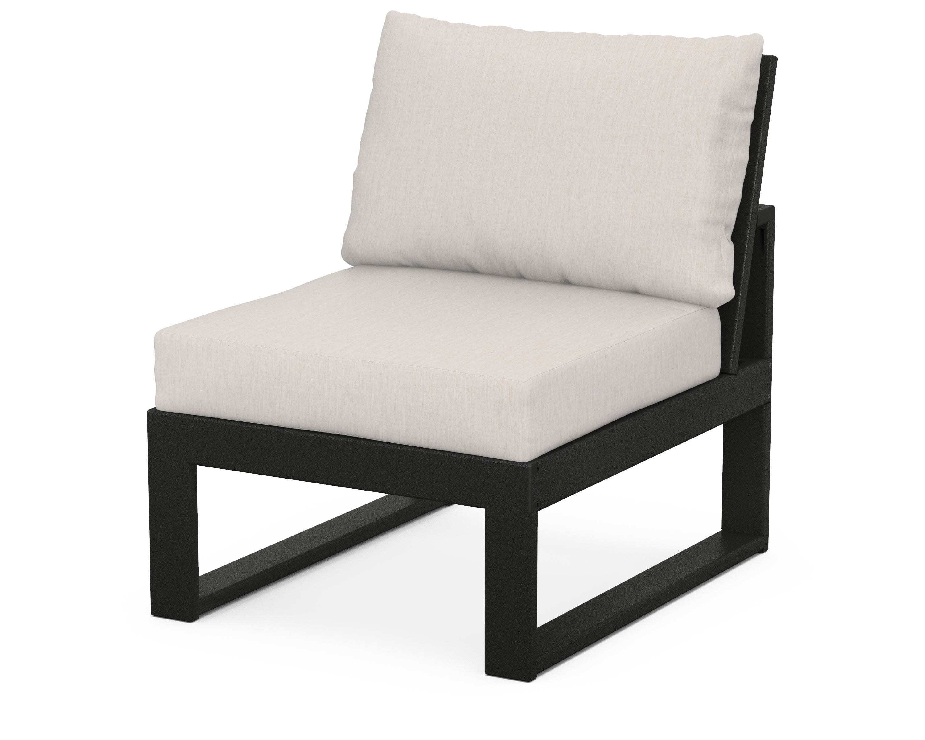 Modular Armless Chair in Black / Cast Ash