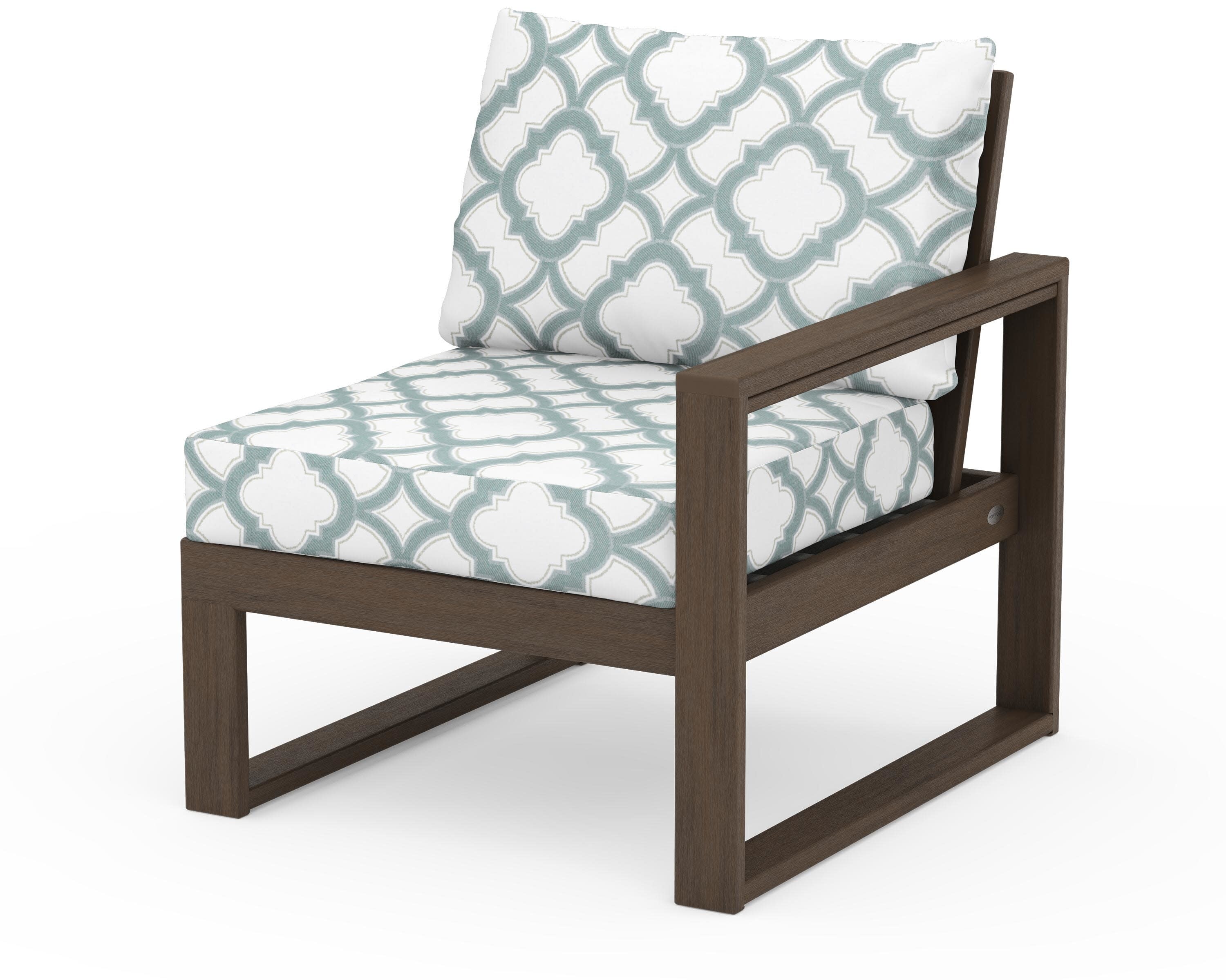 EDGE Modular Right Arm Chair in Kona / Trellis Glacier Spa