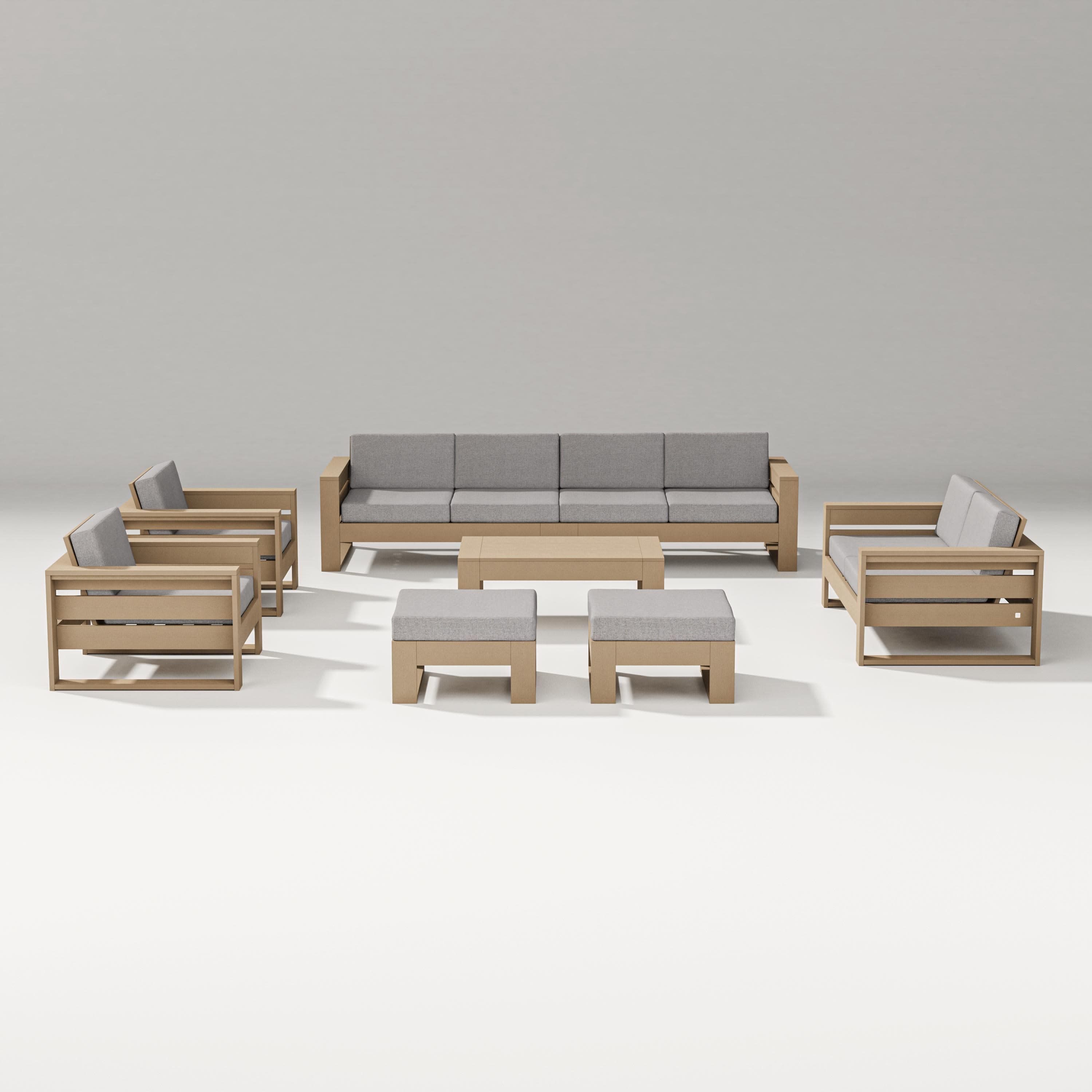 Latitude 8-Piece Lounge Sofa Set in Vintage Sahara / Grey Mist