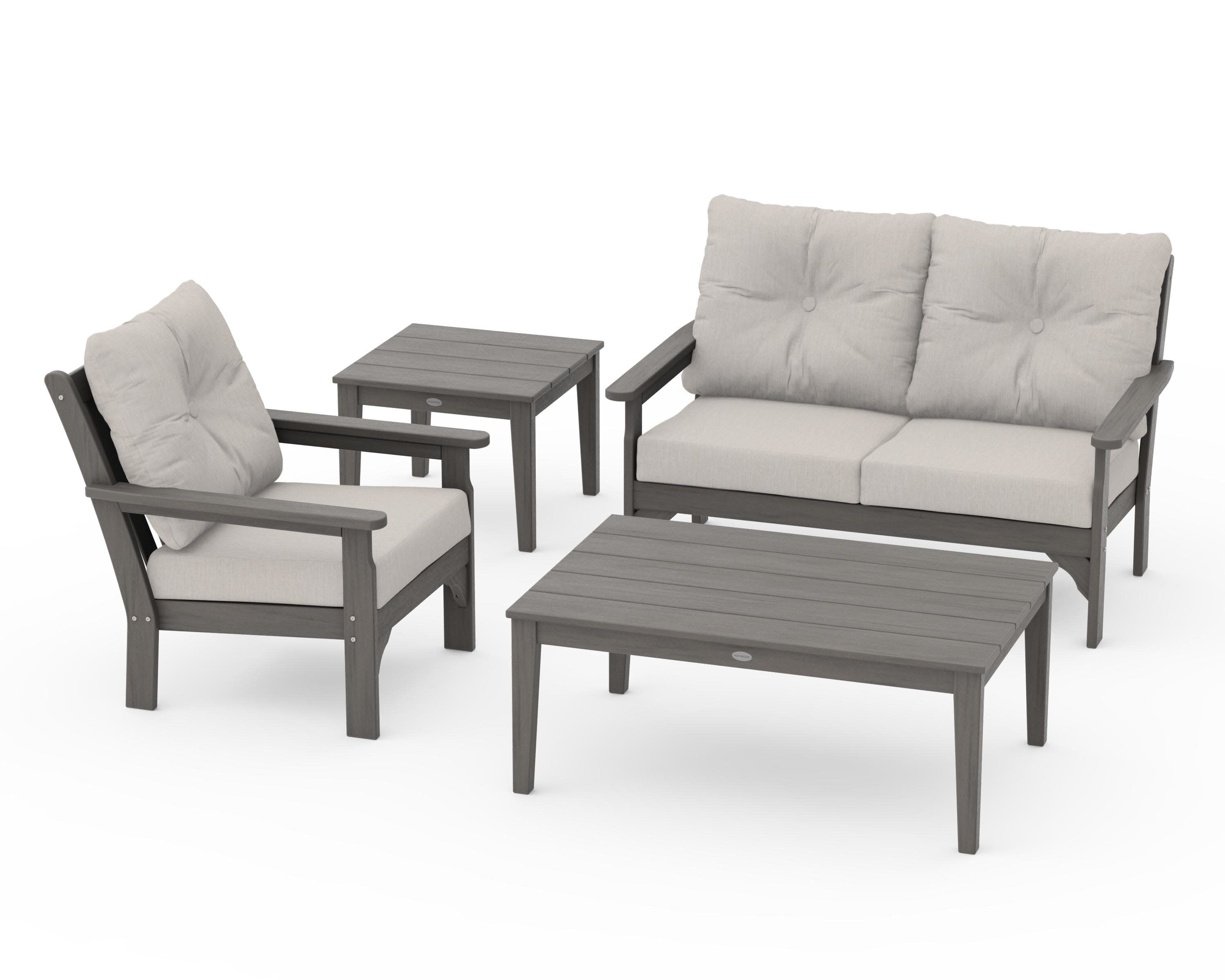 Vineyard 4-Piece Deep Seating Set in Driftwood / Cast Ash