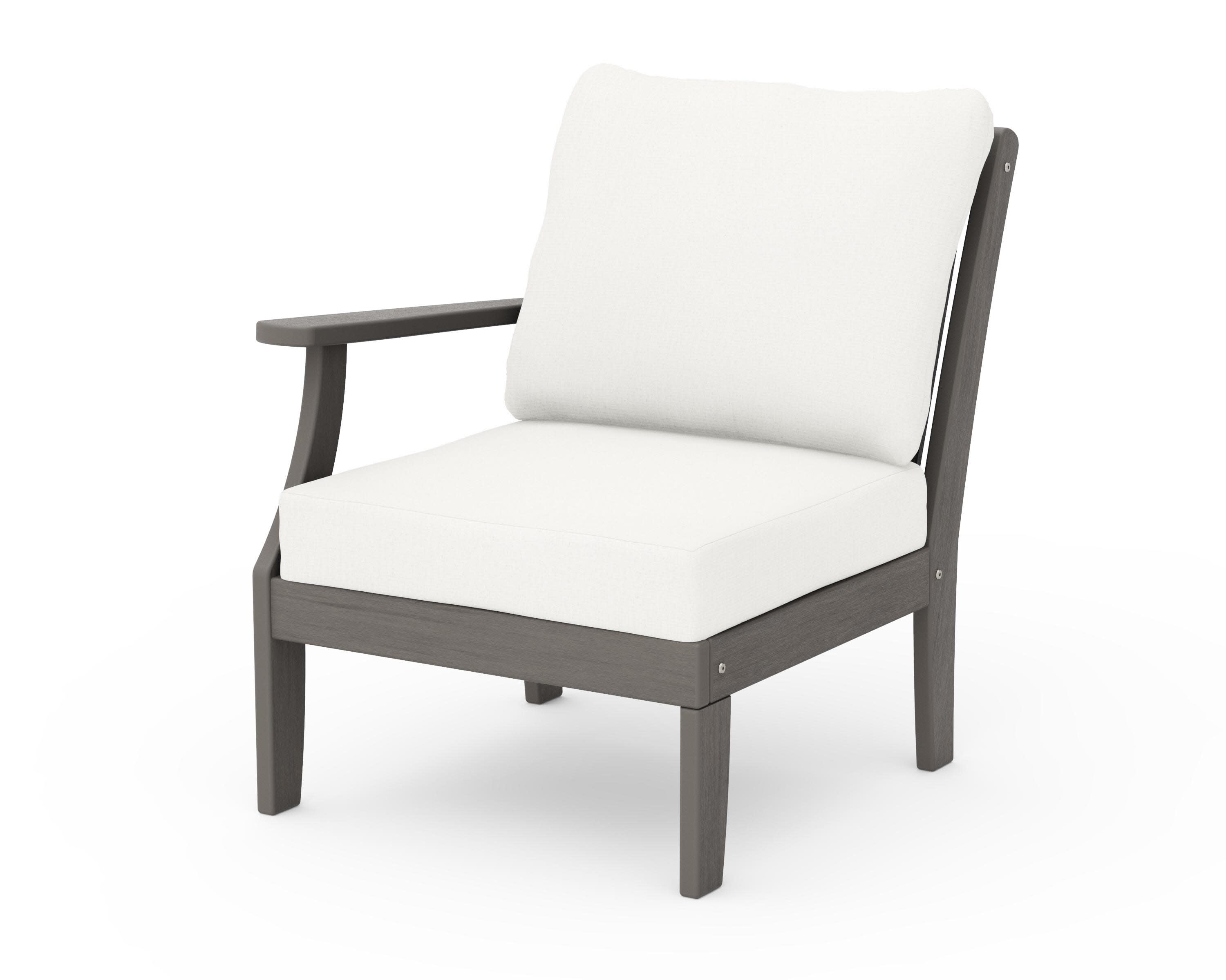 Braxton Modular Left Arm Chair in Driftwood / Natural Linen