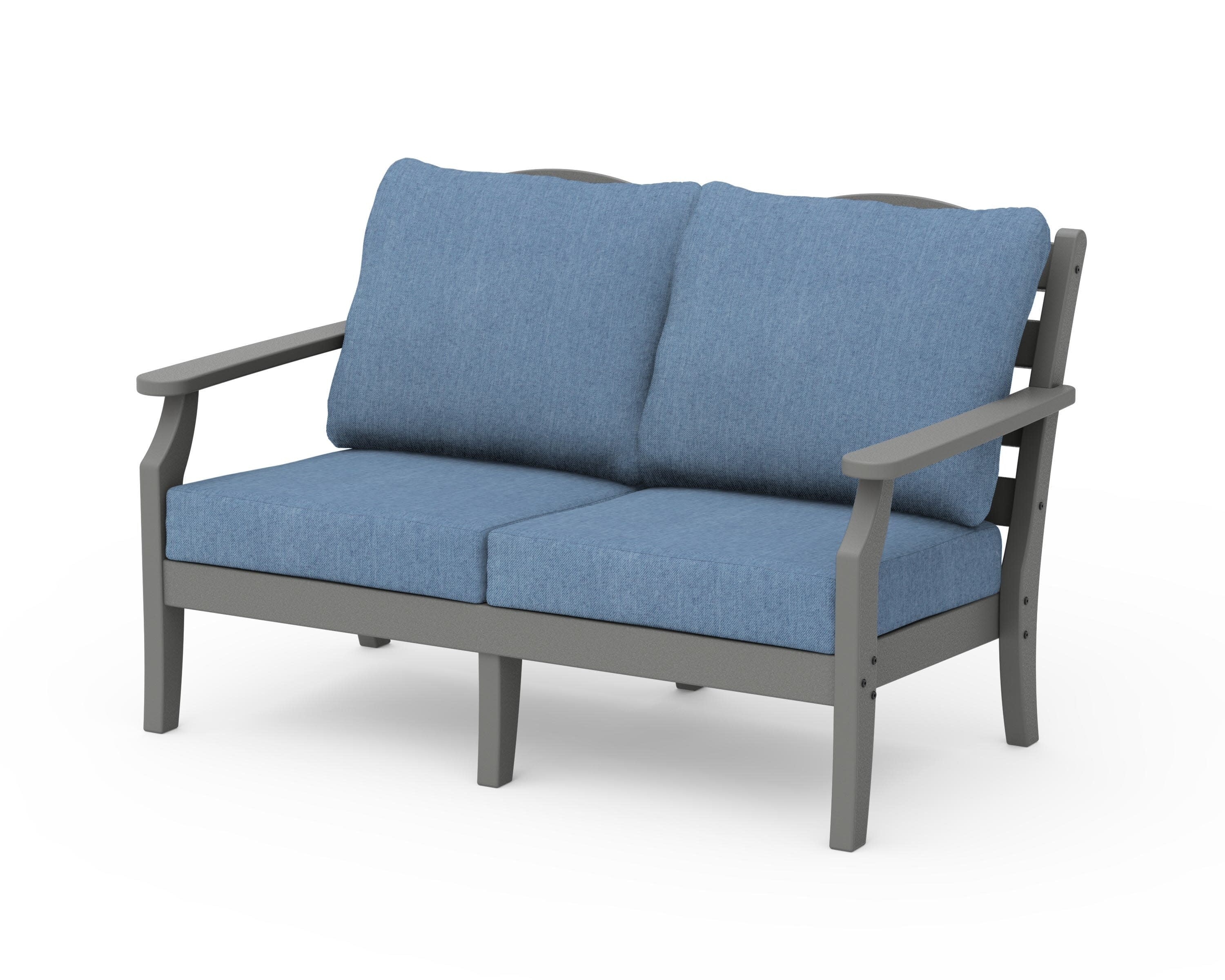 Savannah Deep Seating Loveseat in Slate Grey / Sky Blue