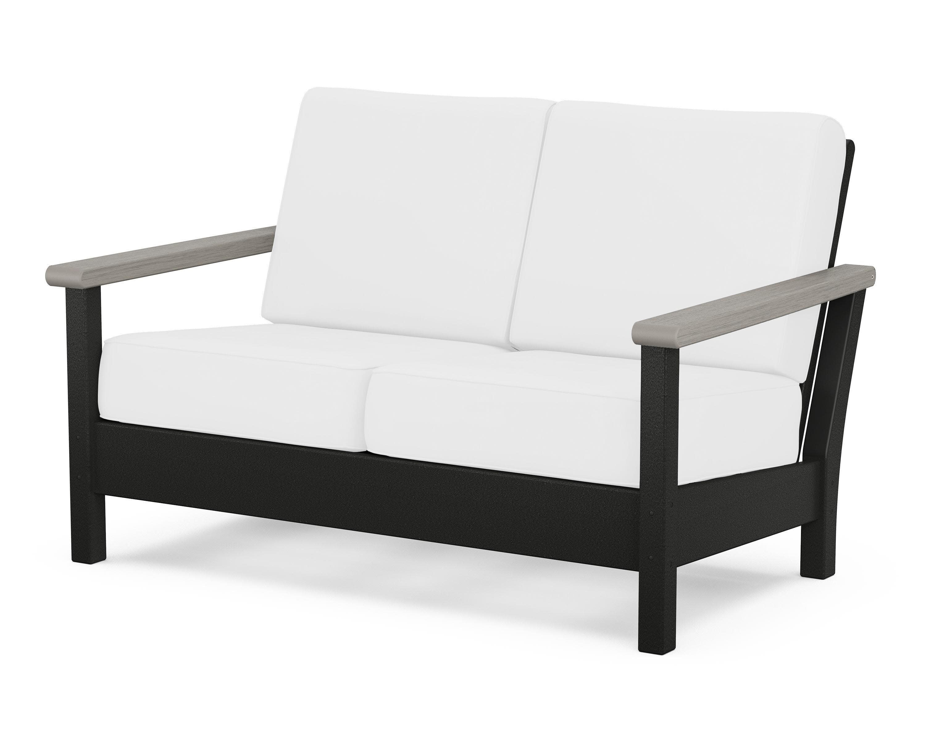 Harbour Deep Seating Loveseat in Black / Driftwood / Natural