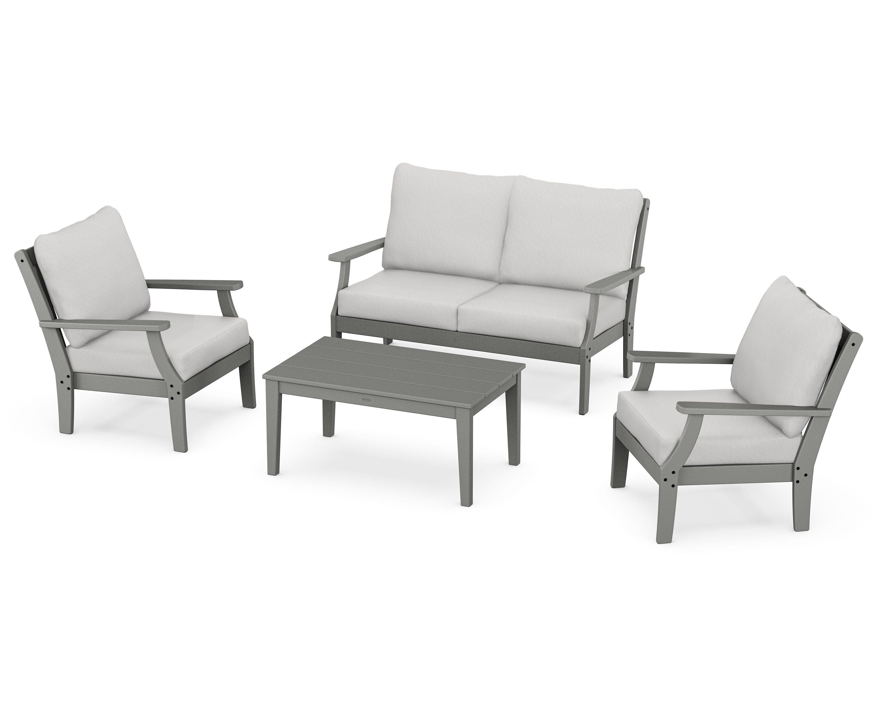 Braxton 4-Piece Deep Seating Chair Set in Slate Grey / Diamond in the Rough