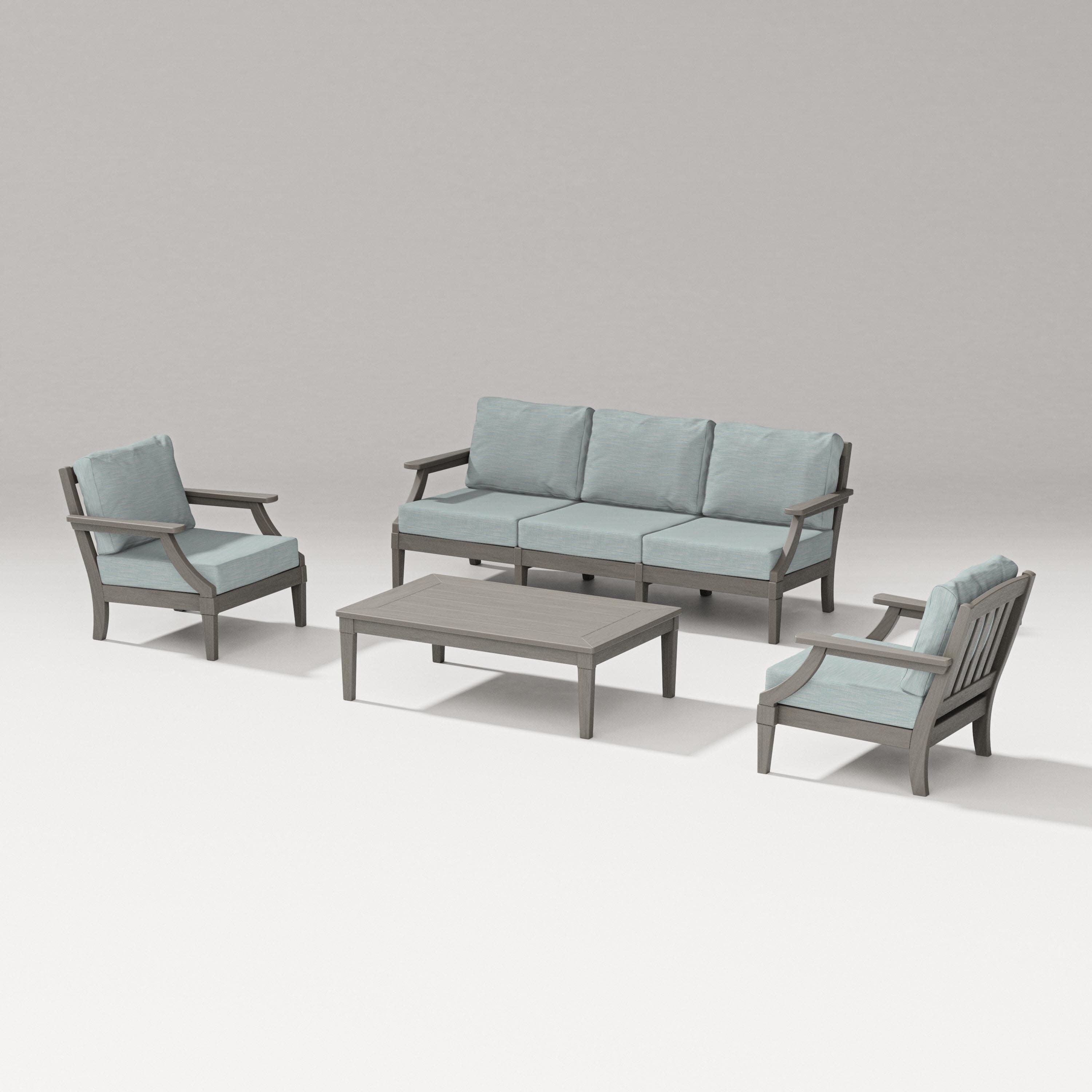 Estate 4-Piece Lounge Sofa Set in Driftwood / Soothe Mist