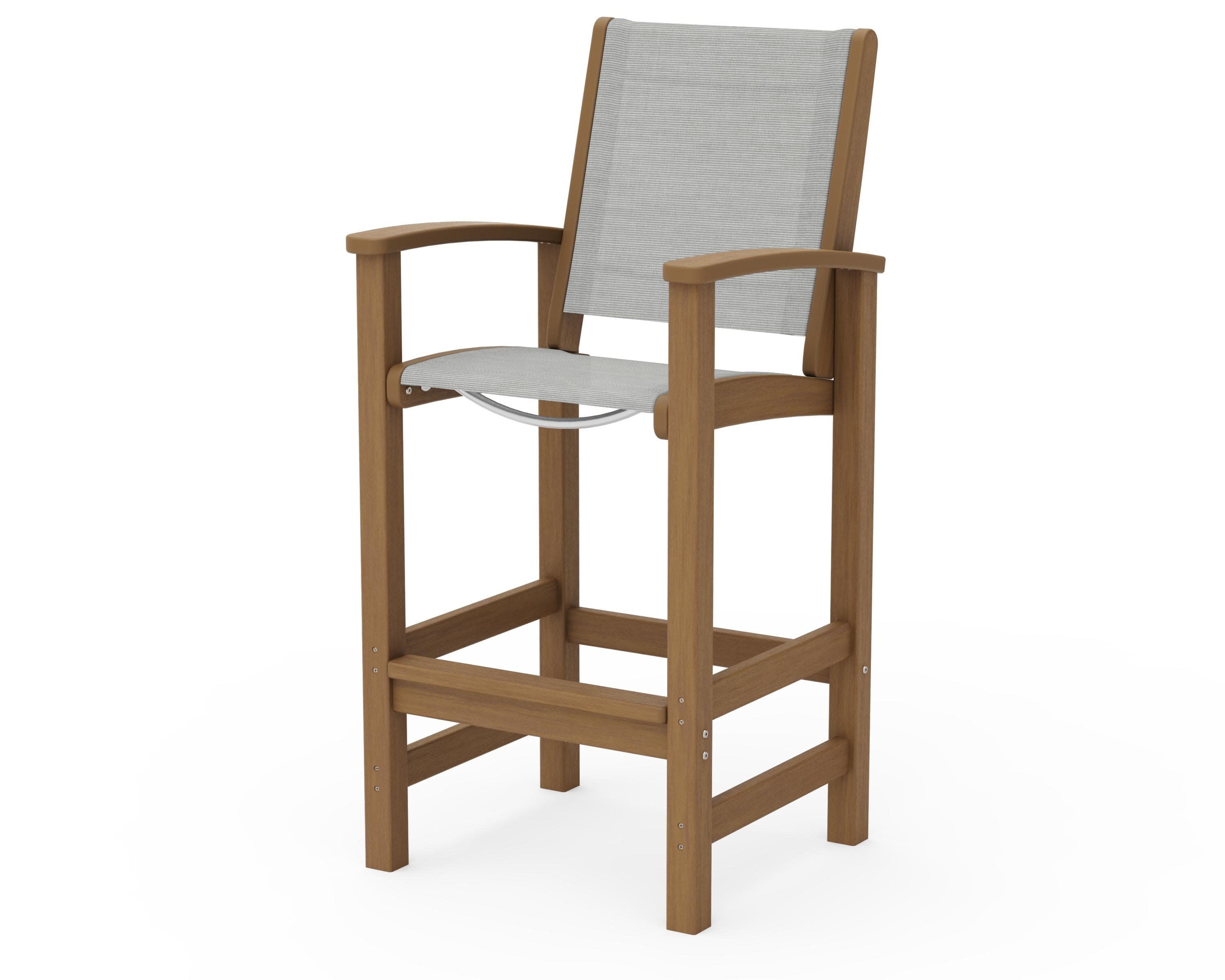 Coastal Bar Chair in Natural / Metallic Sling