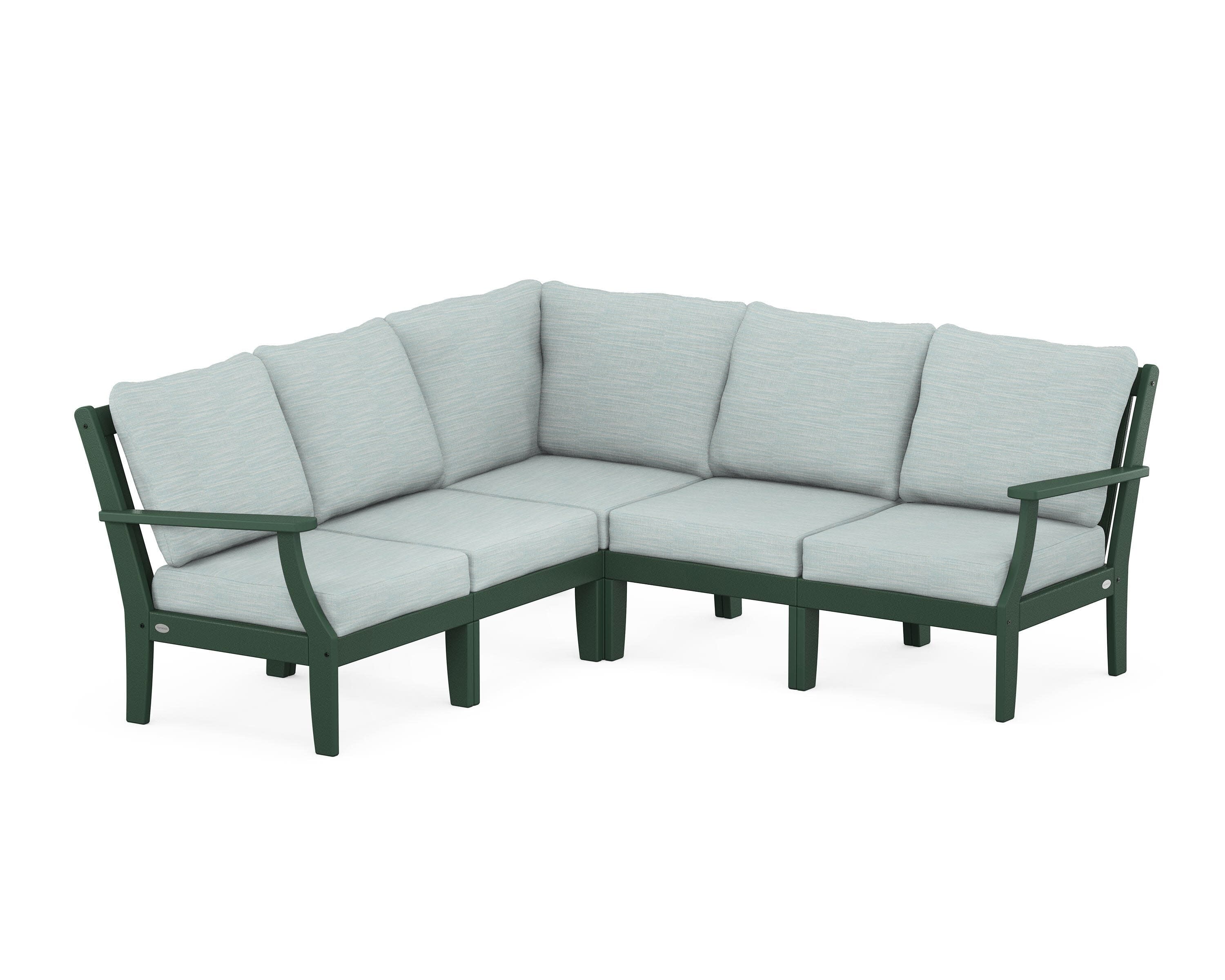 Braxton Modular 5-Piece Deep Seating Set in Green / Soothe Mist