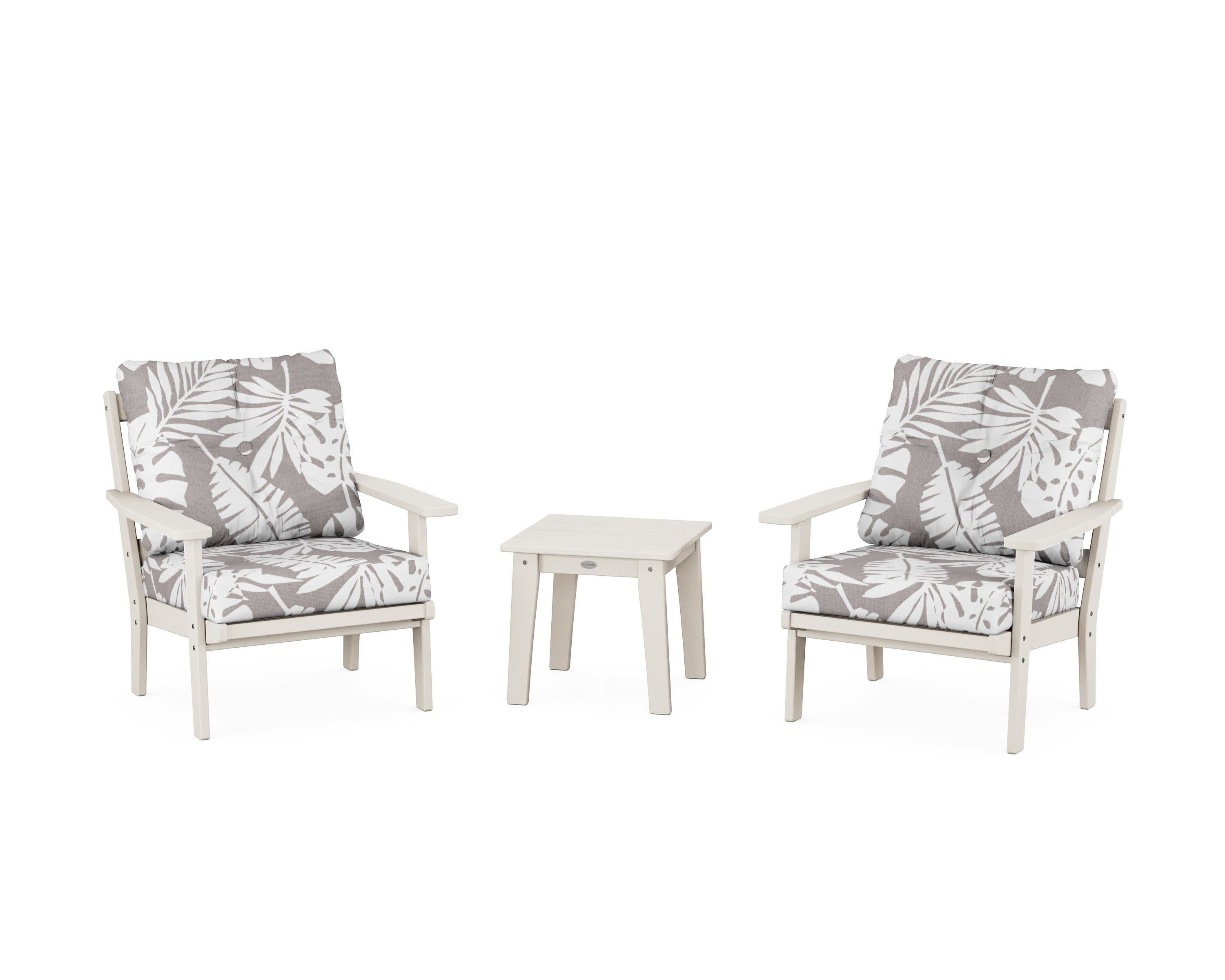 Oxford 3-Piece Deep Seating Set in Sand / Leaf Grey Mist