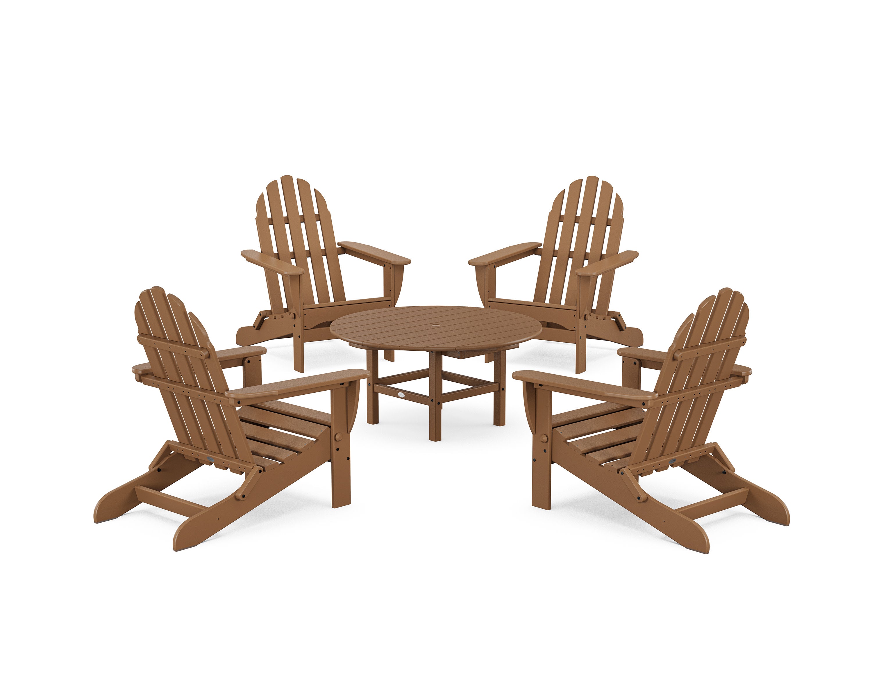 Classic Folding Adirondack 5-Piece Conversation Group in Teak