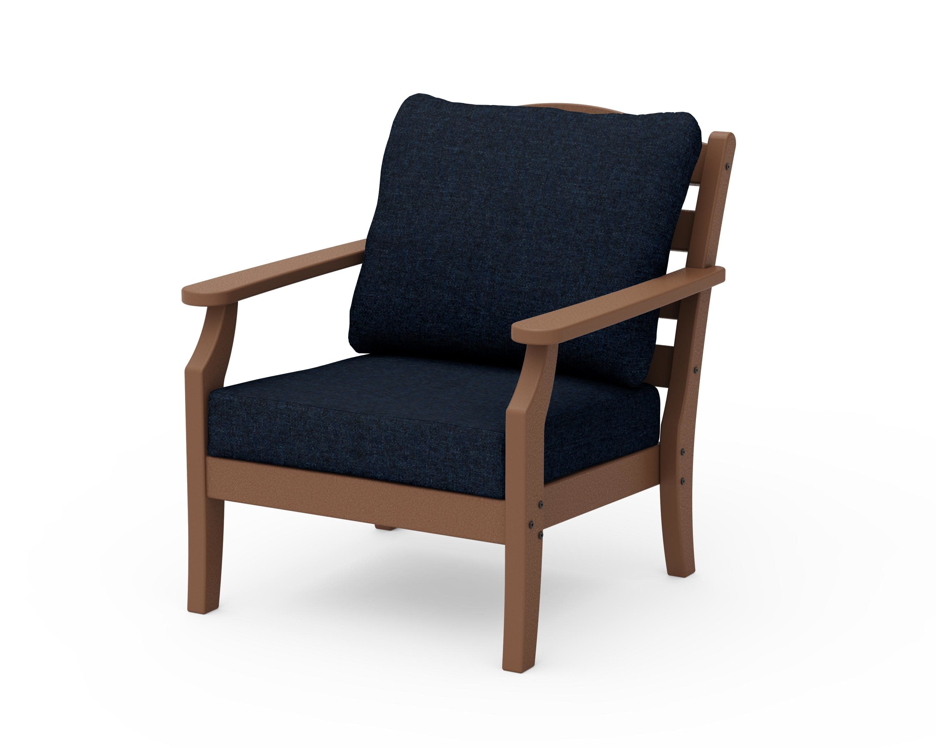 Savannah Deep Seating Chair in Teak / Marine Indigo