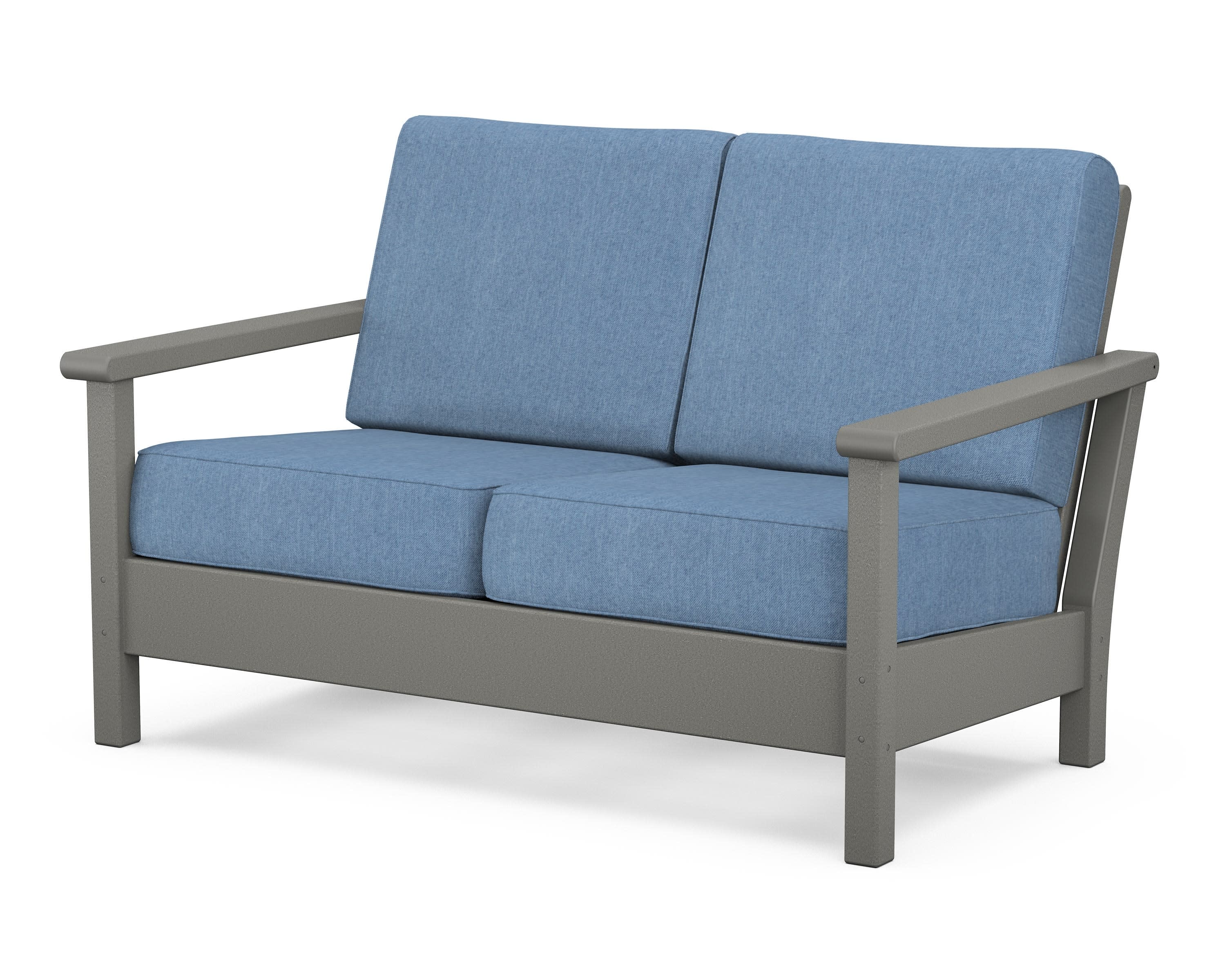 Harbour Deep Seating Loveseat in Slate Grey / Sky Blue