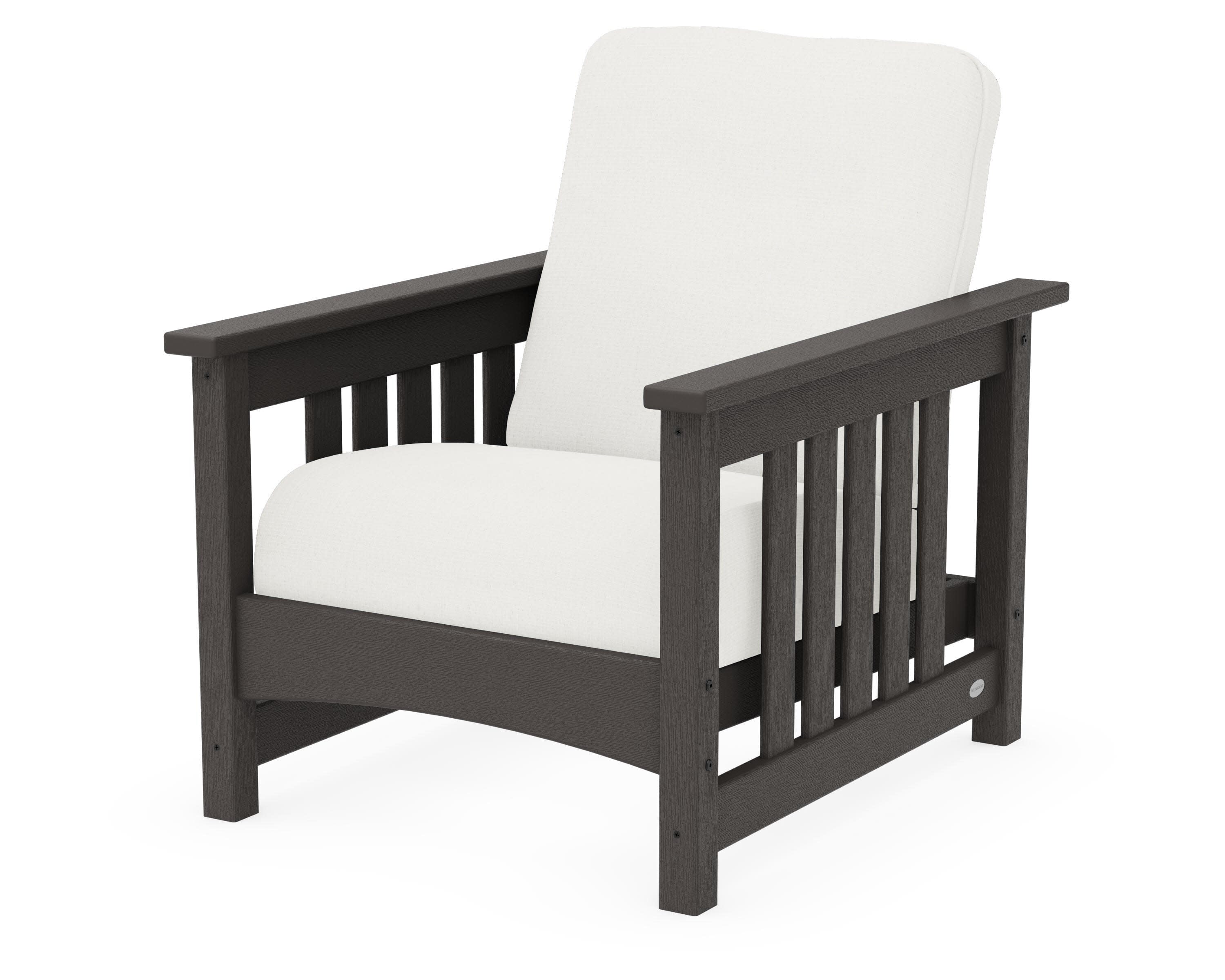 Club Mission Chair in Vintage Coffee / Natural Linen