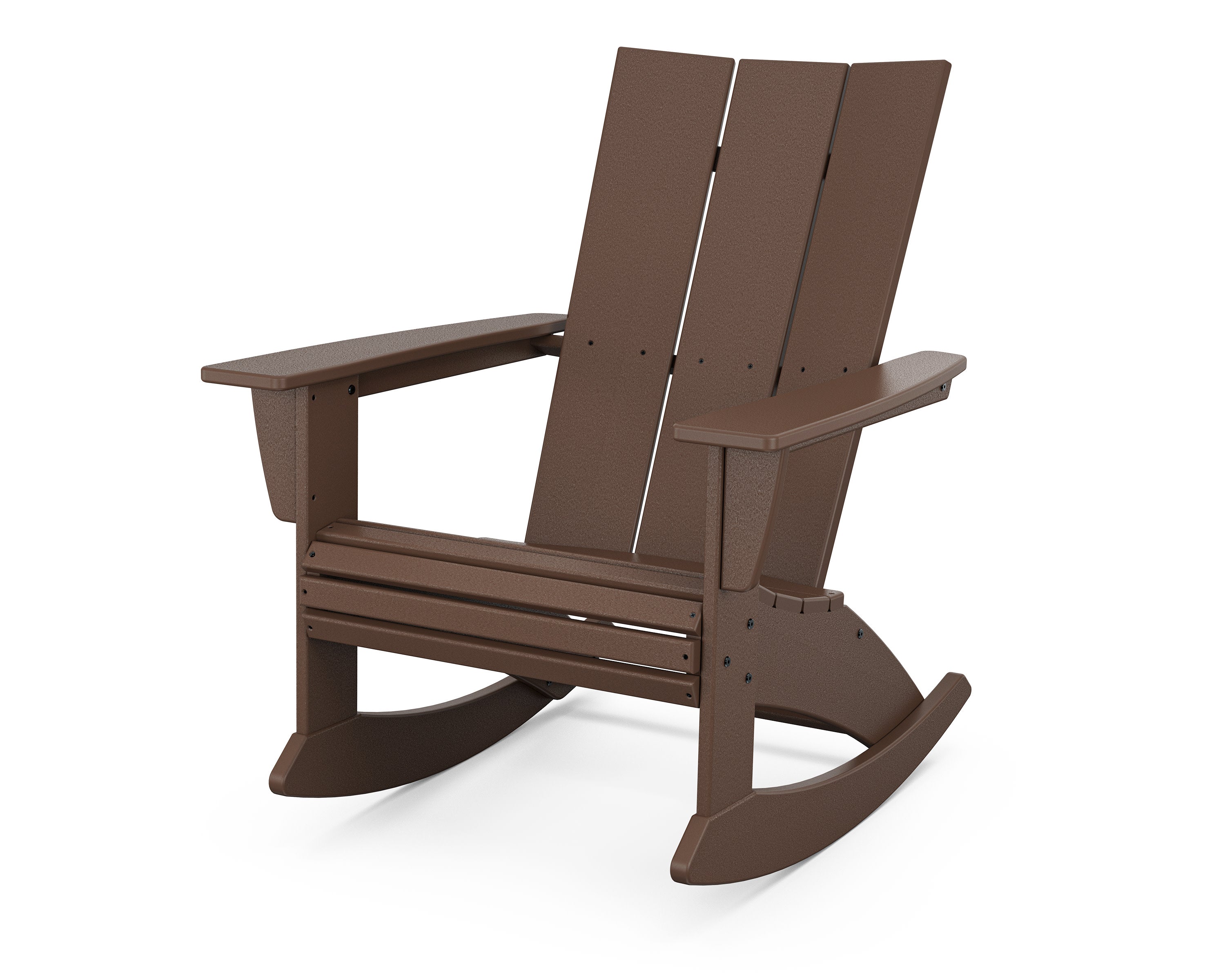 Modern Curveback Adirondack Rocking Chair in Mahogany