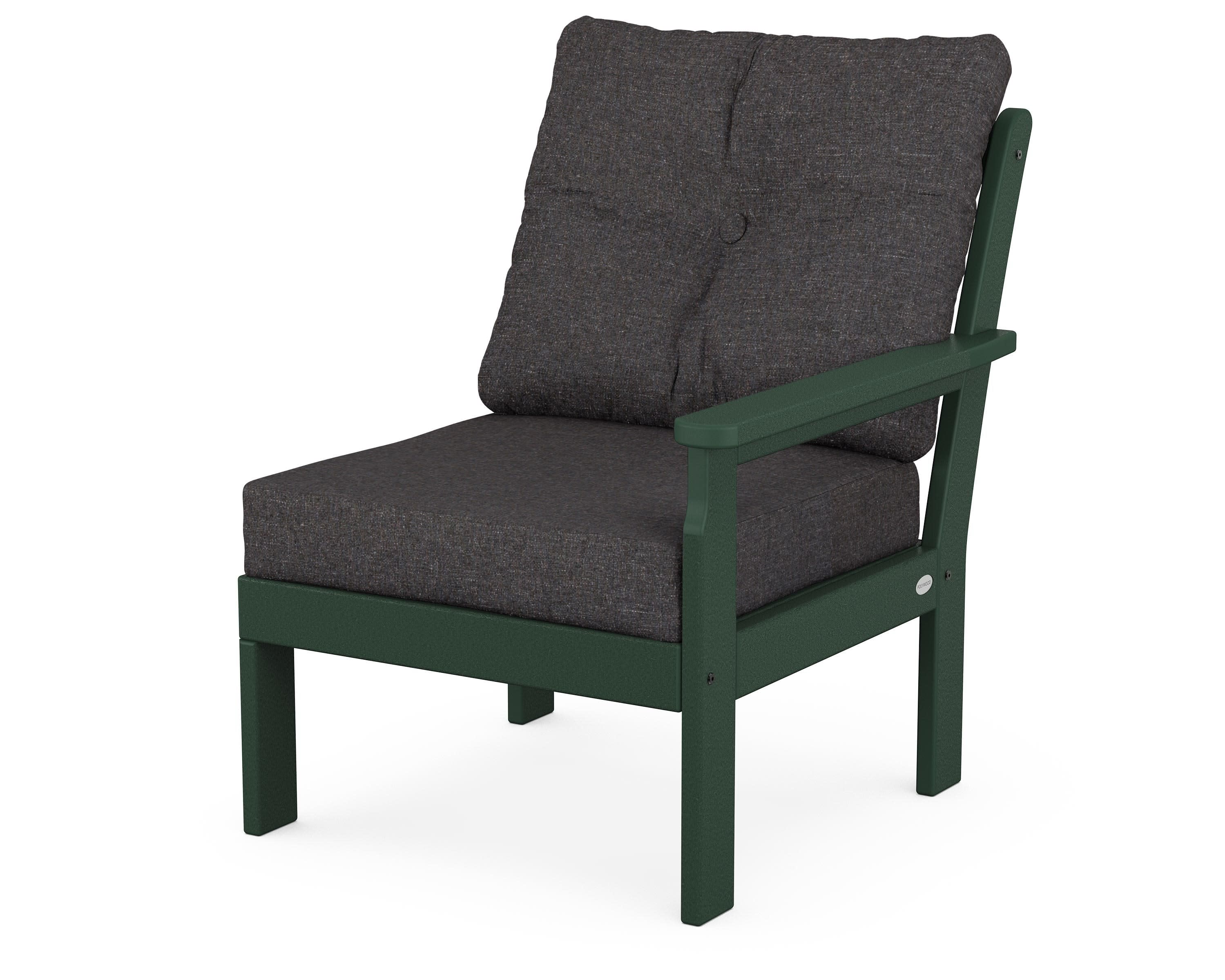 Vineyard Modular Right Arm Chair in Green / Ash Charcoal