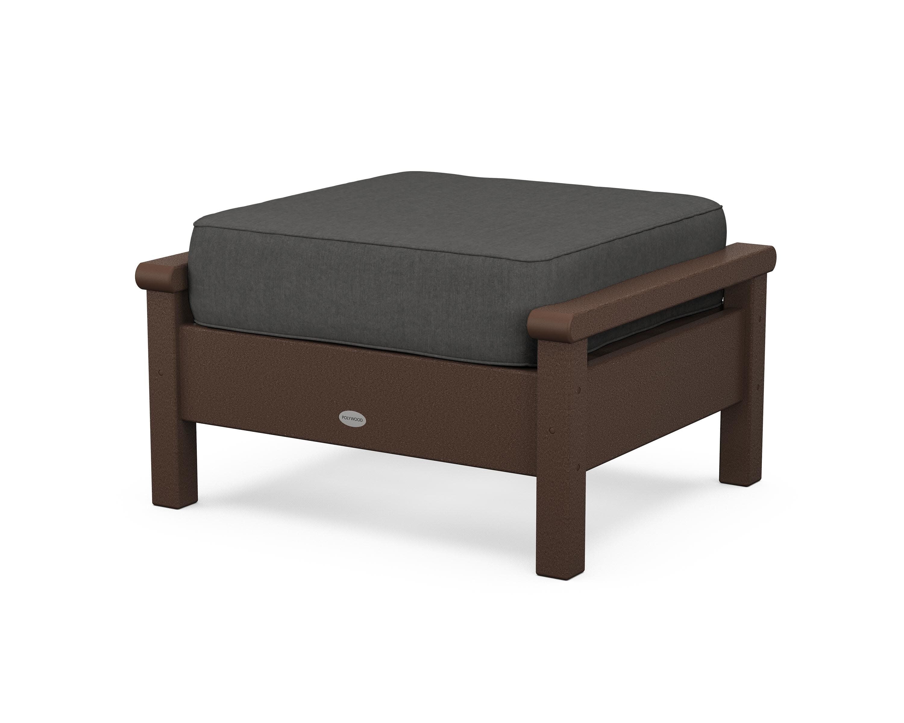Harbour Deep Seating Ottoman in Mahogany / Spectrum Carbon