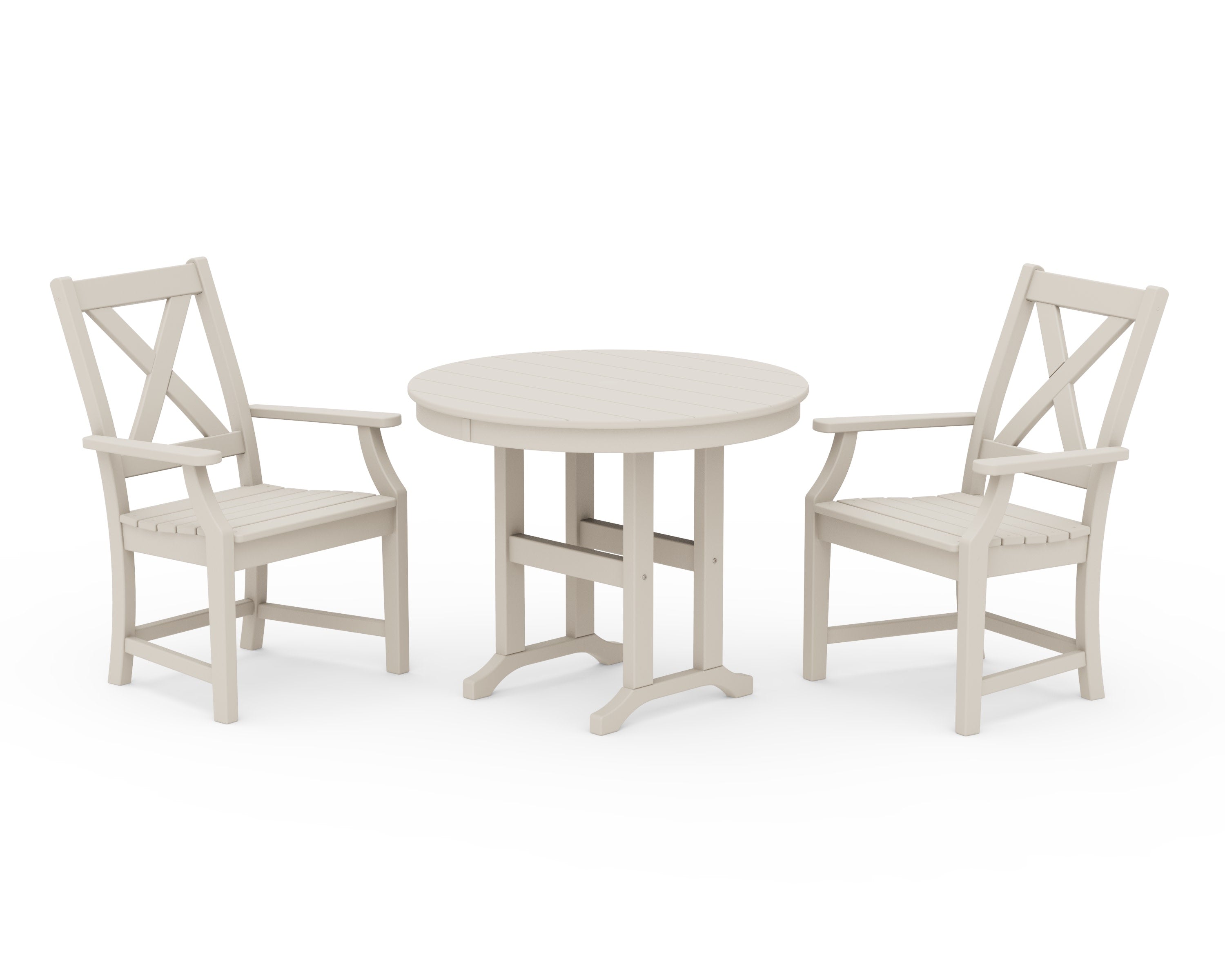 Braxton 3-Piece Round Dining Set in Sand