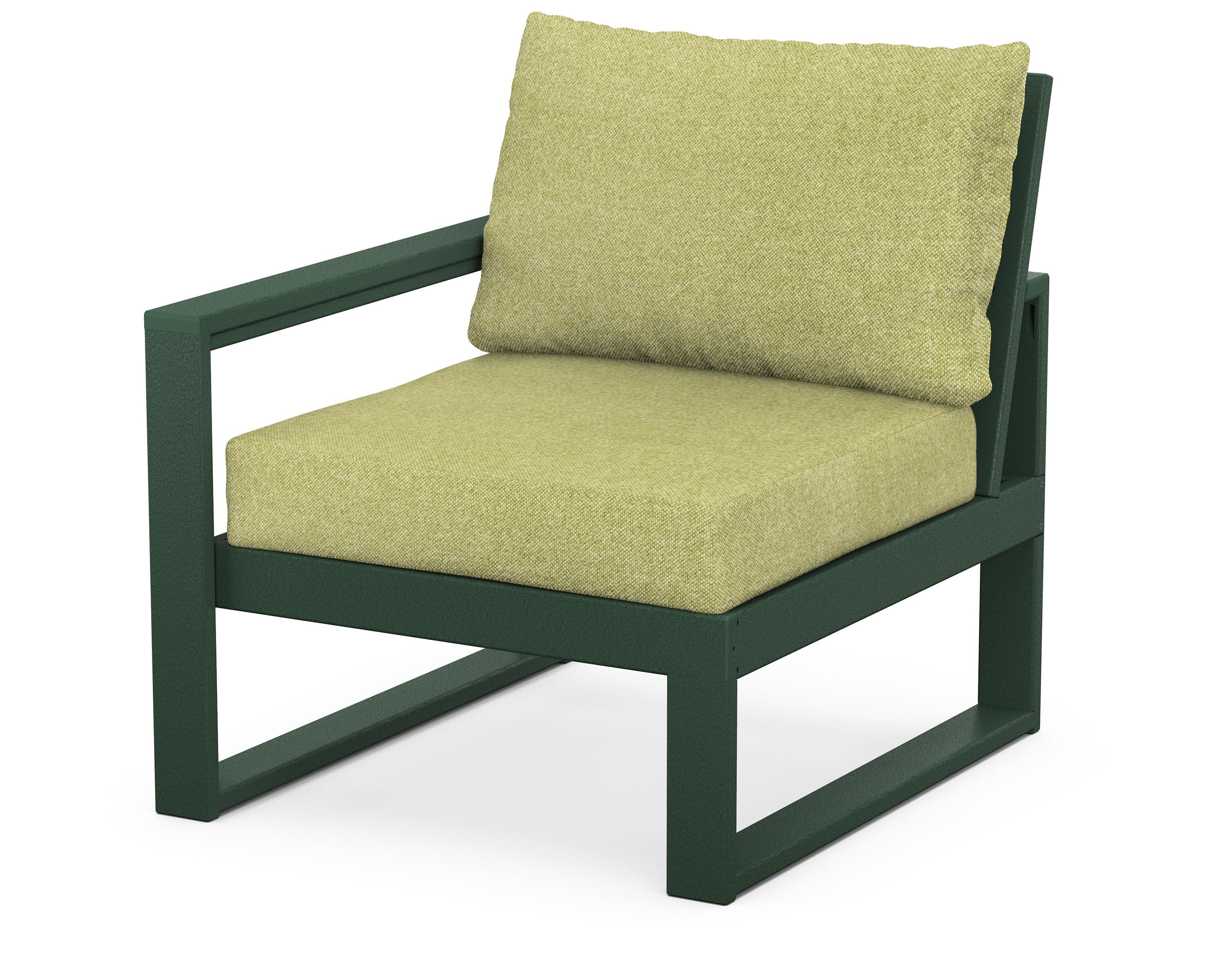 EDGE Modular Left Arm Chair in Green / Chartreuse Boucle