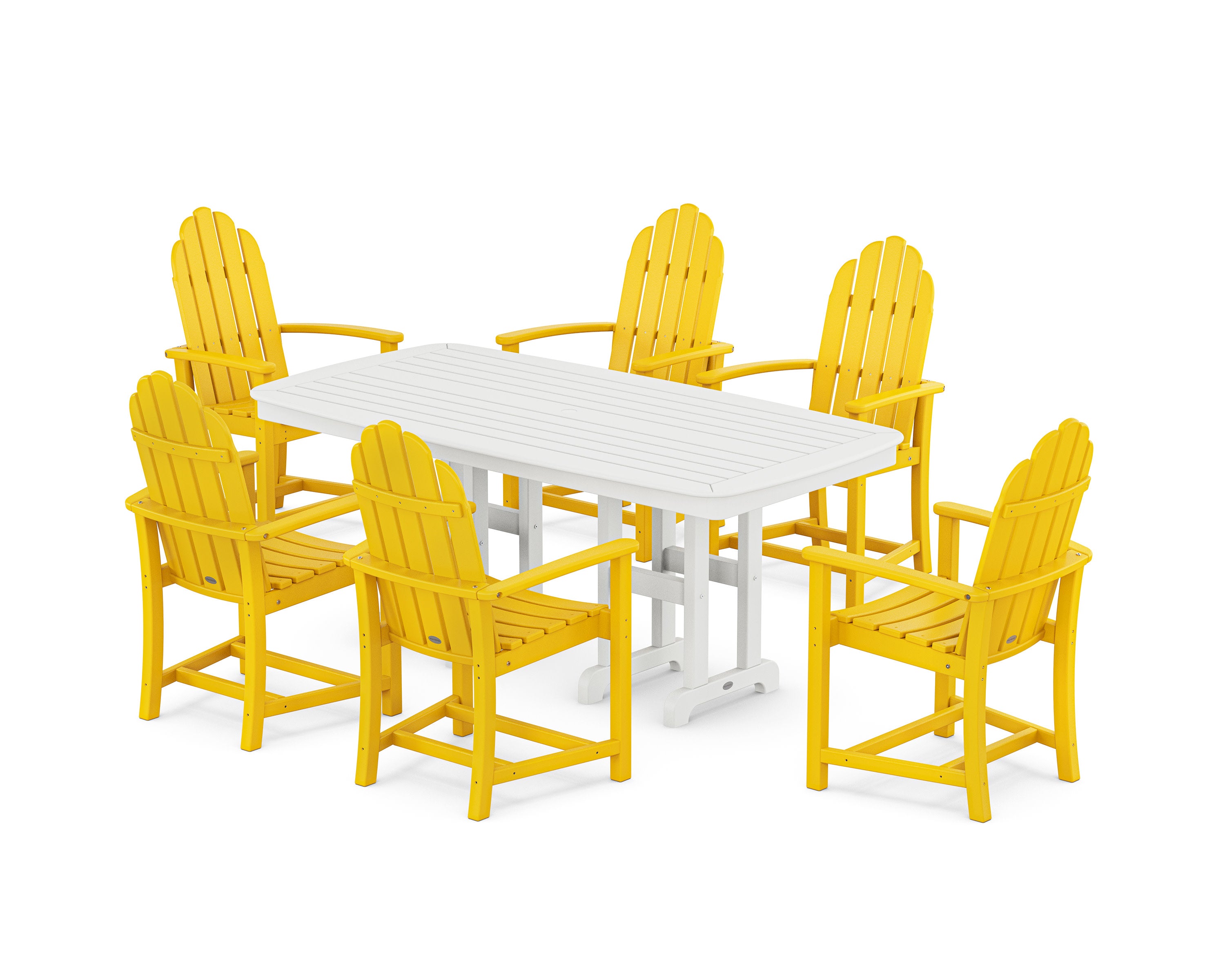 Classic Adirondack 7-Piece Dining Set in Lemon / White