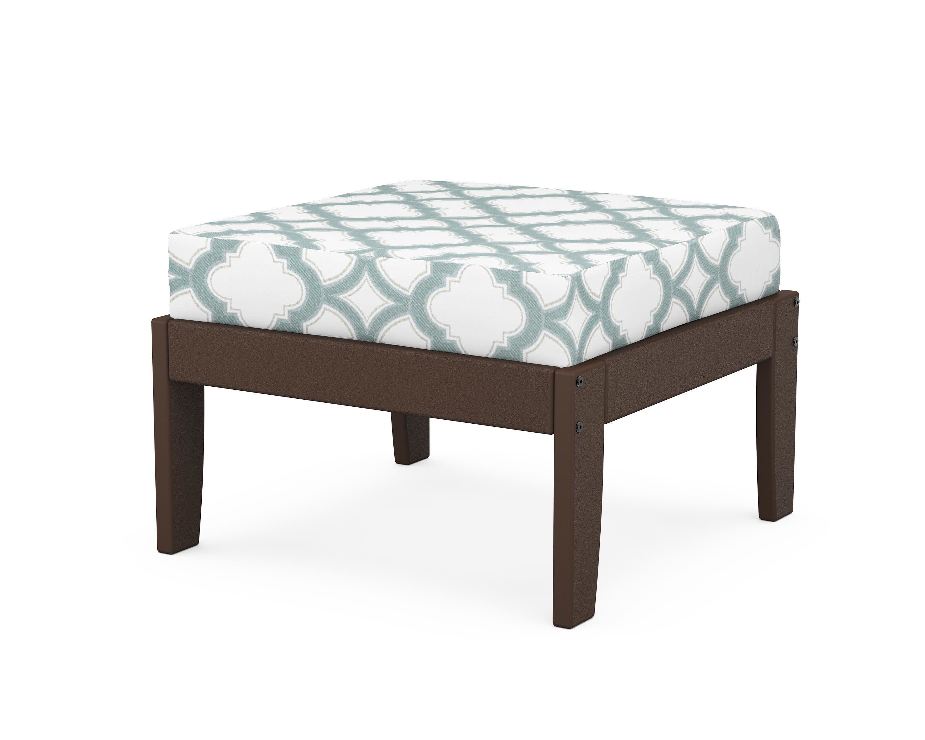 Modular Ottoman - Classic in Mahogany / Trellis Glacier Spa