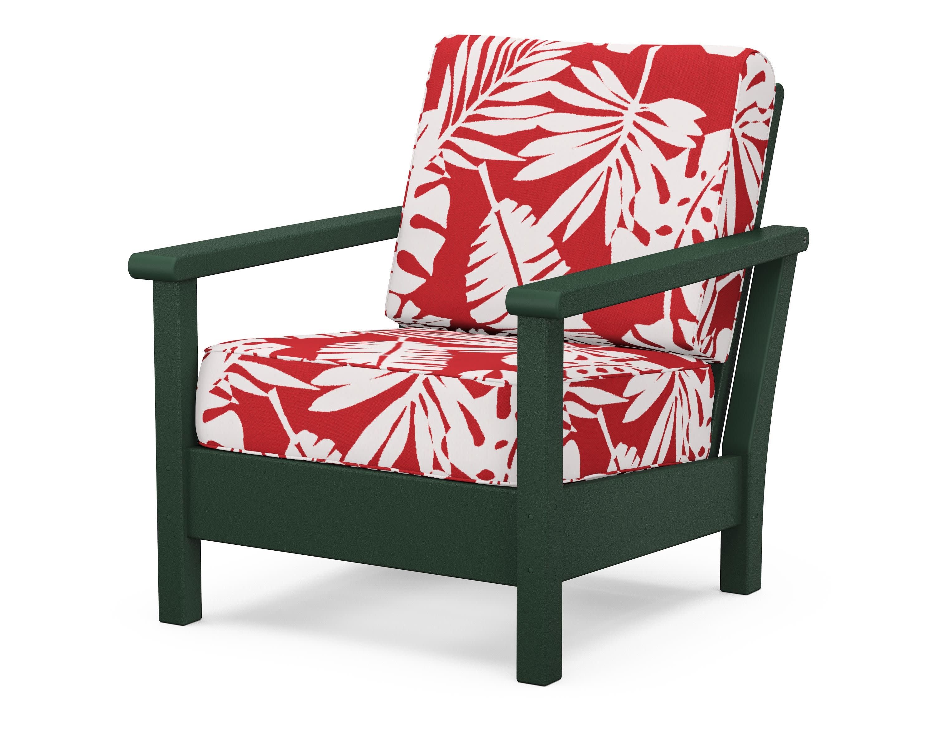 Harbour Deep Seating Chair in Green / Leaf Crimson