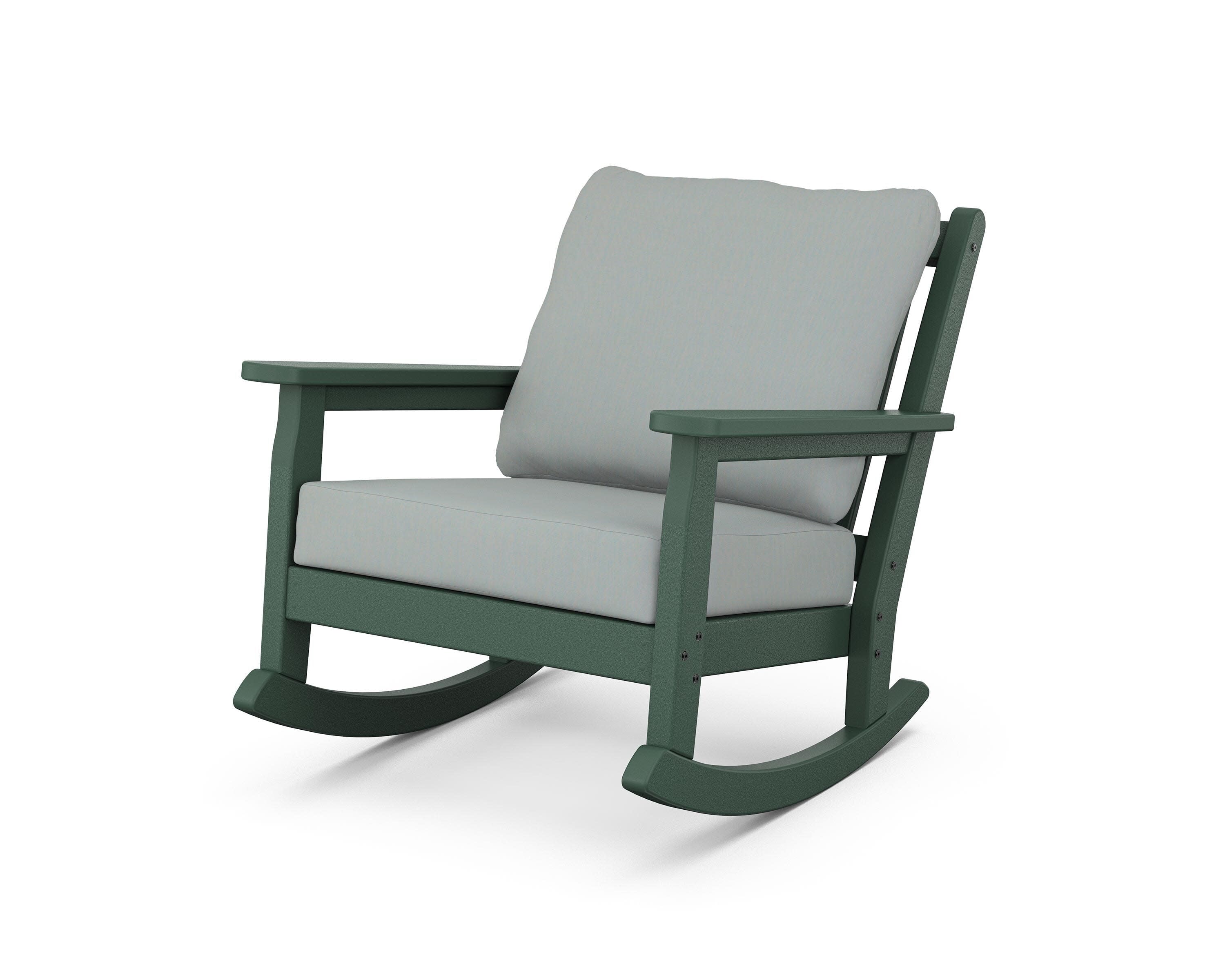 Chippendale Deep Seating Rocking Chair in Green / Spa
