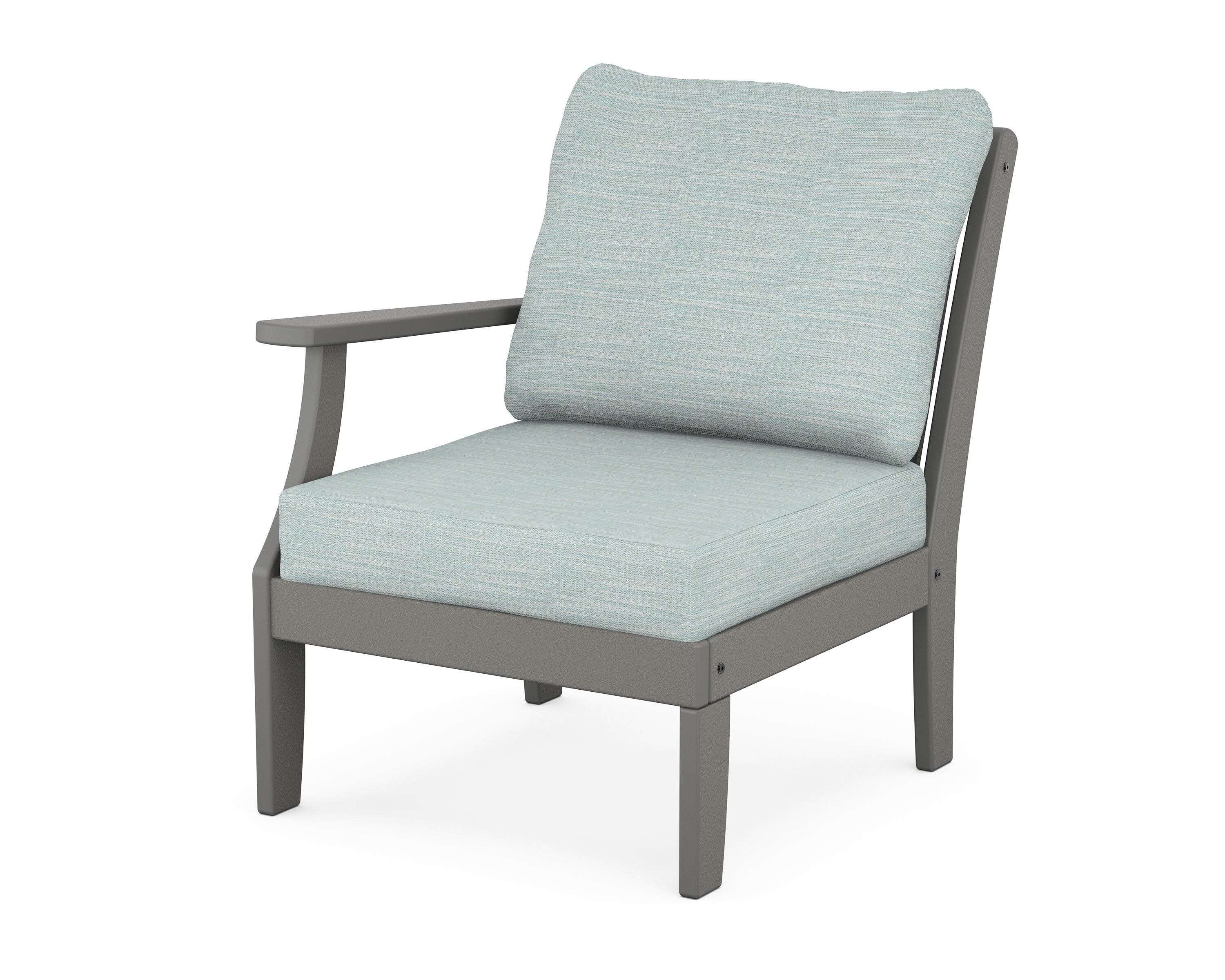 Braxton Modular Left Arm Chair in Slate Grey / Soothe Mist