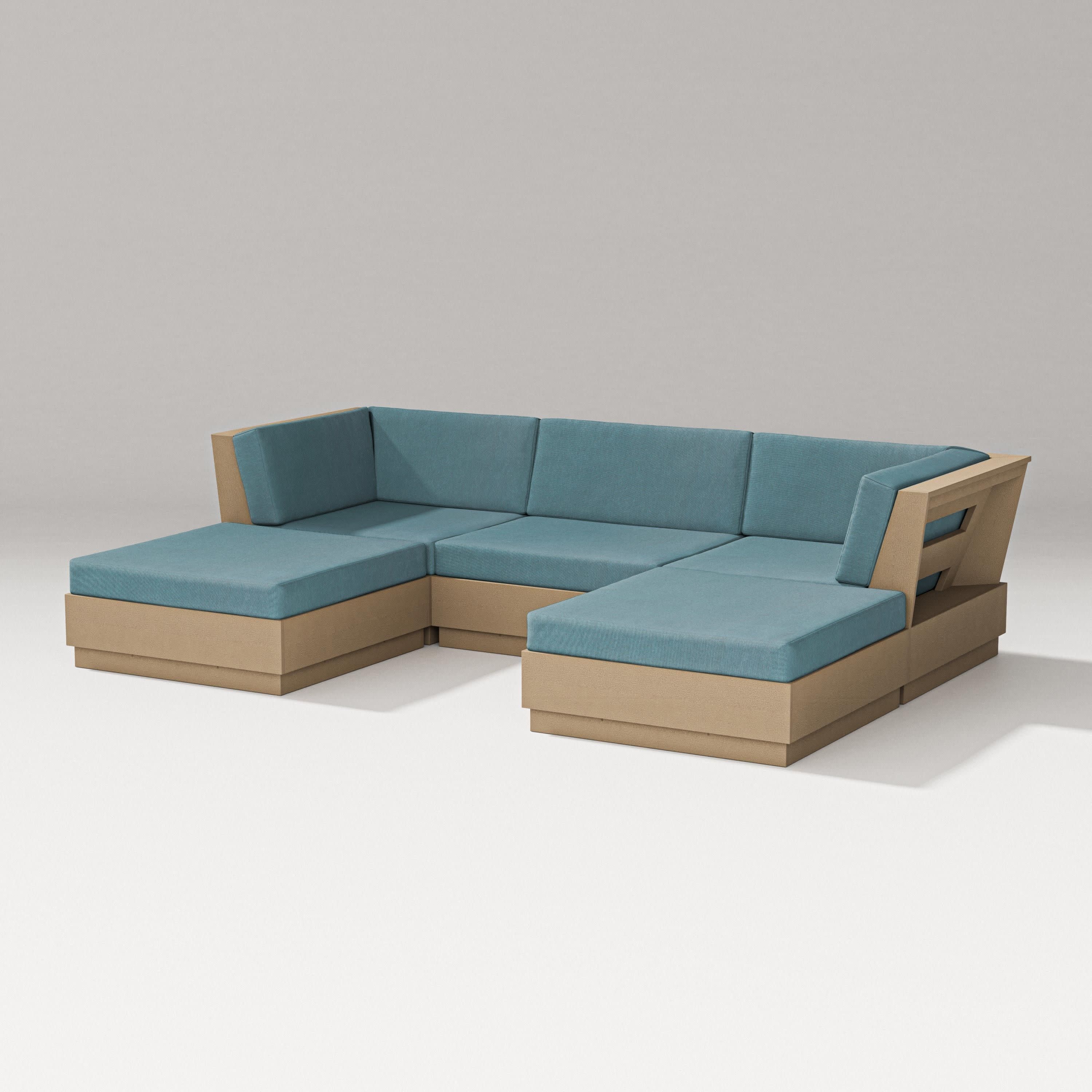Elevate Double Chaise Sectional in Vintage Sahara / Ocean Teal