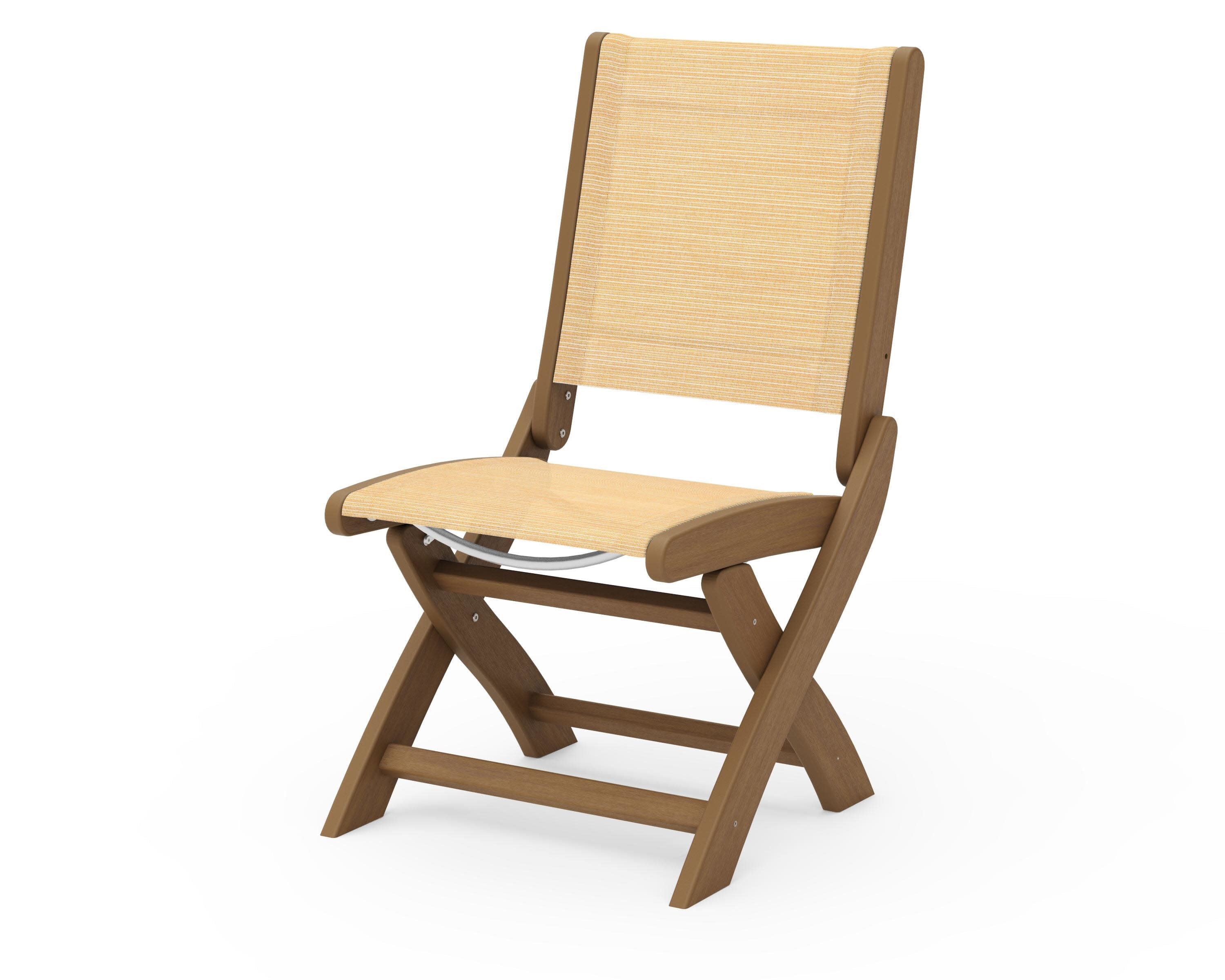 Coastal Folding Side Chair in Natural / Dupioni Apricot Sling