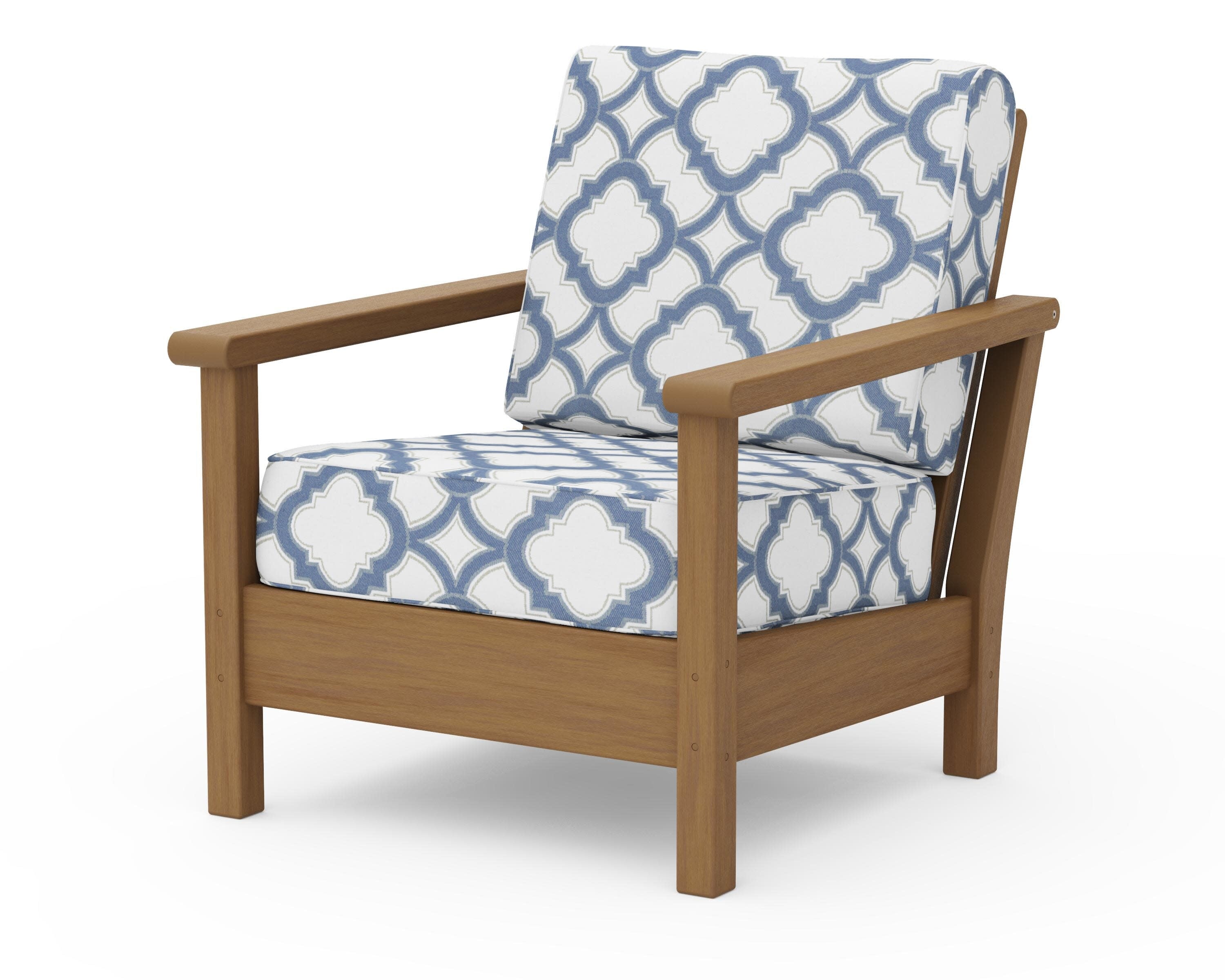 Harbour Deep Seating Chair in Natural / Trellis Sky Blue
