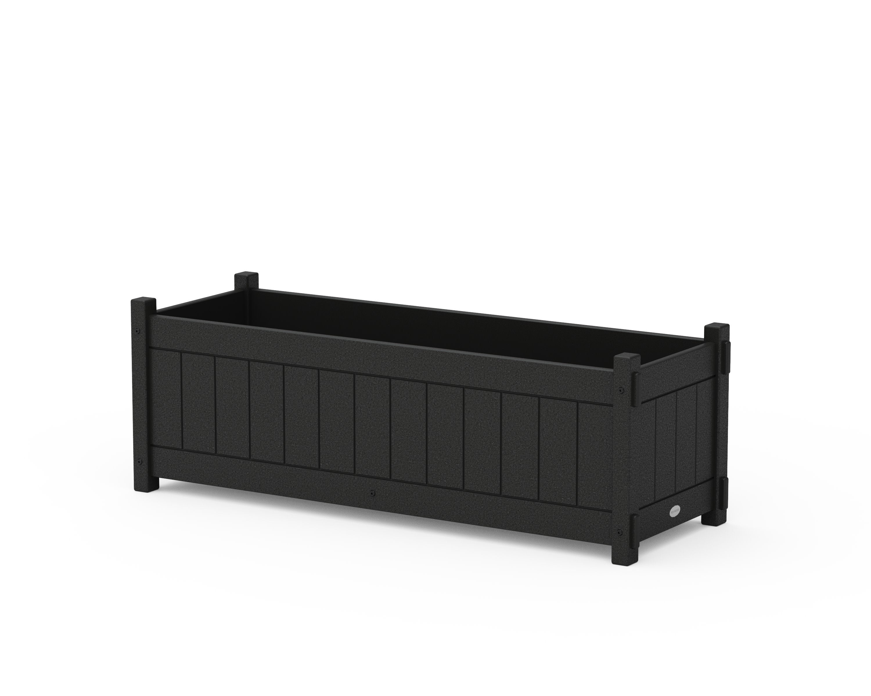 Vineyard Rectangle Triple Planter Box in Black