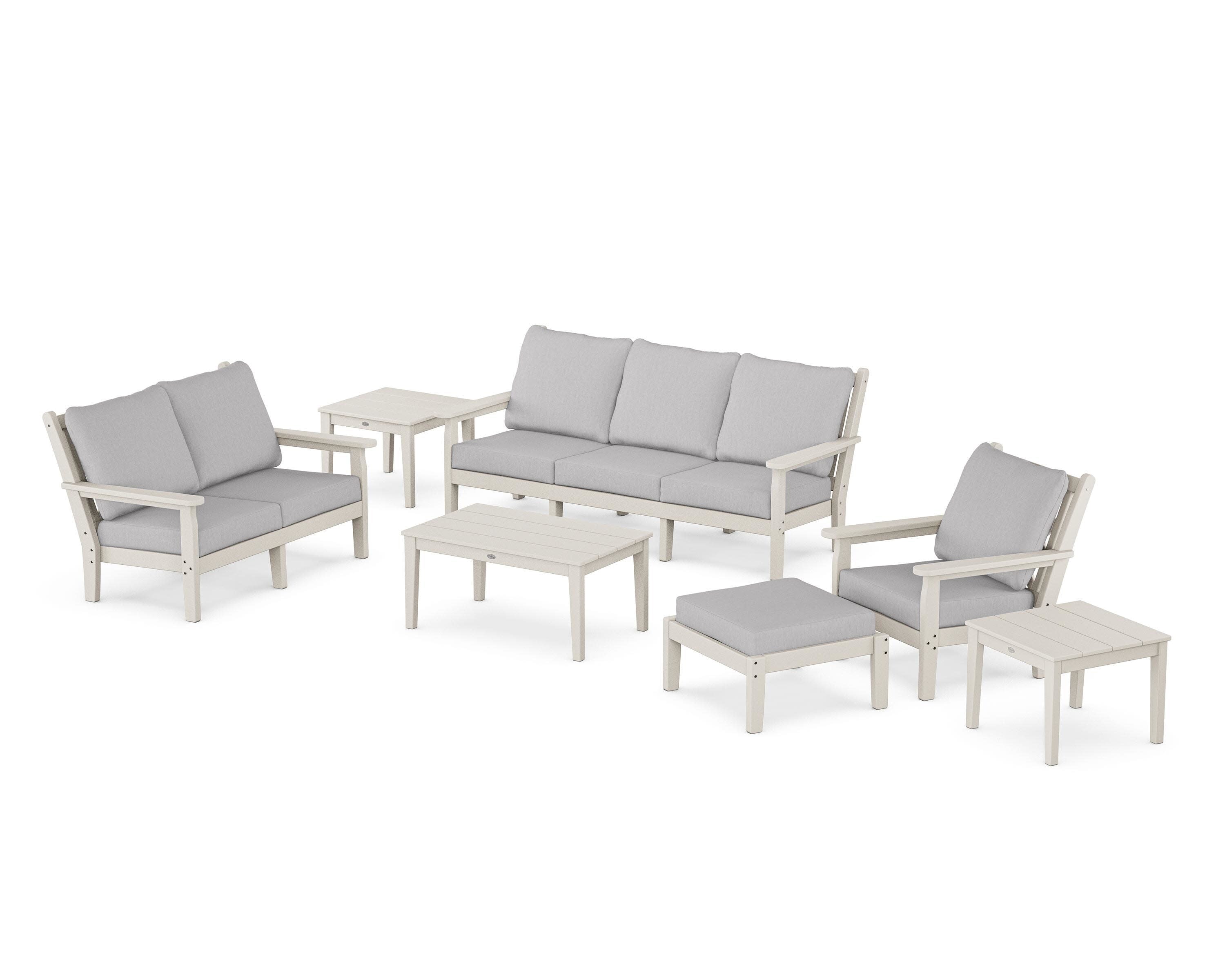 Chippendale 7-Piece Deep Seating Set in Sand / Granite