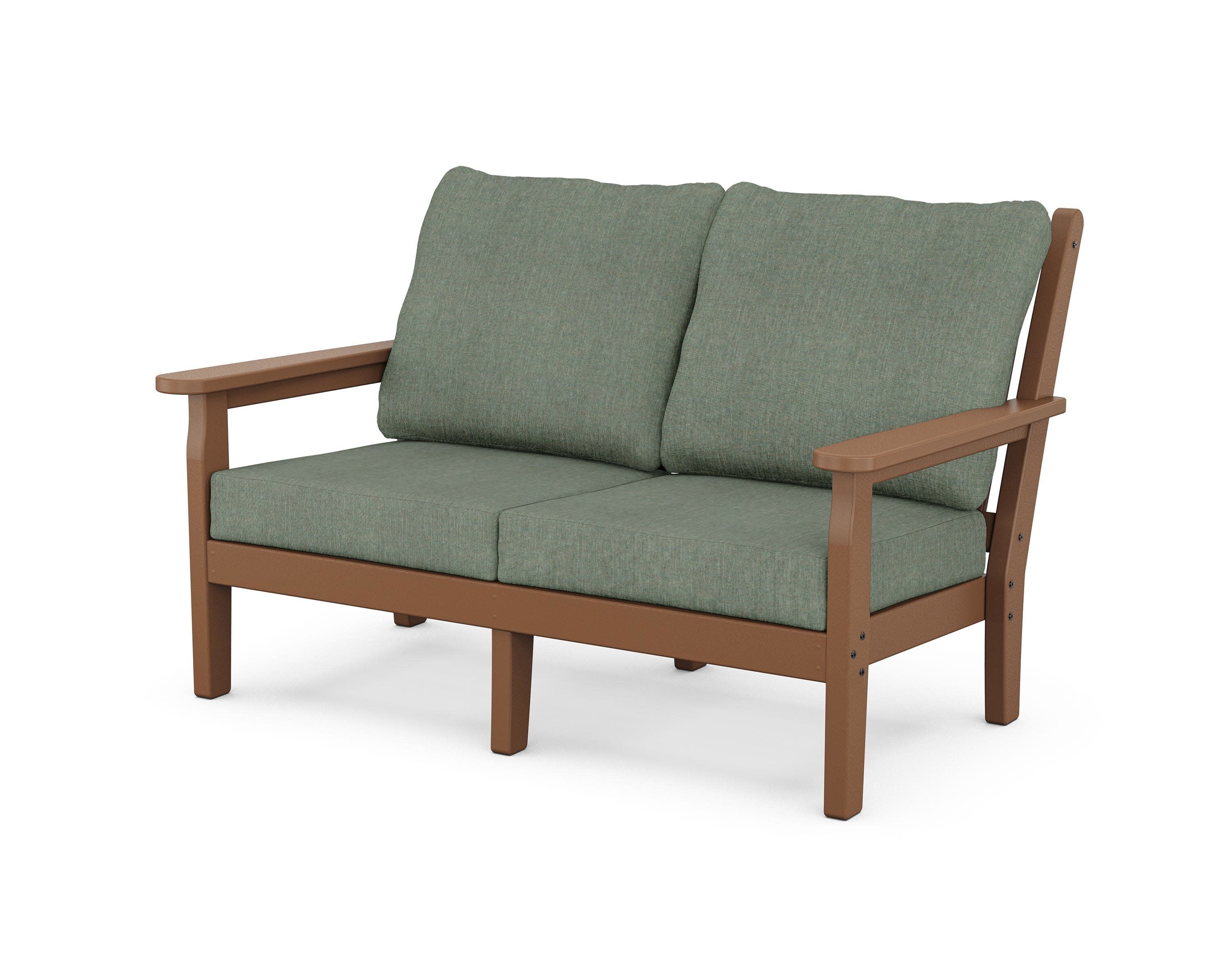 Chippendale Deep Seating Loveseat in Teak / Cast Sage