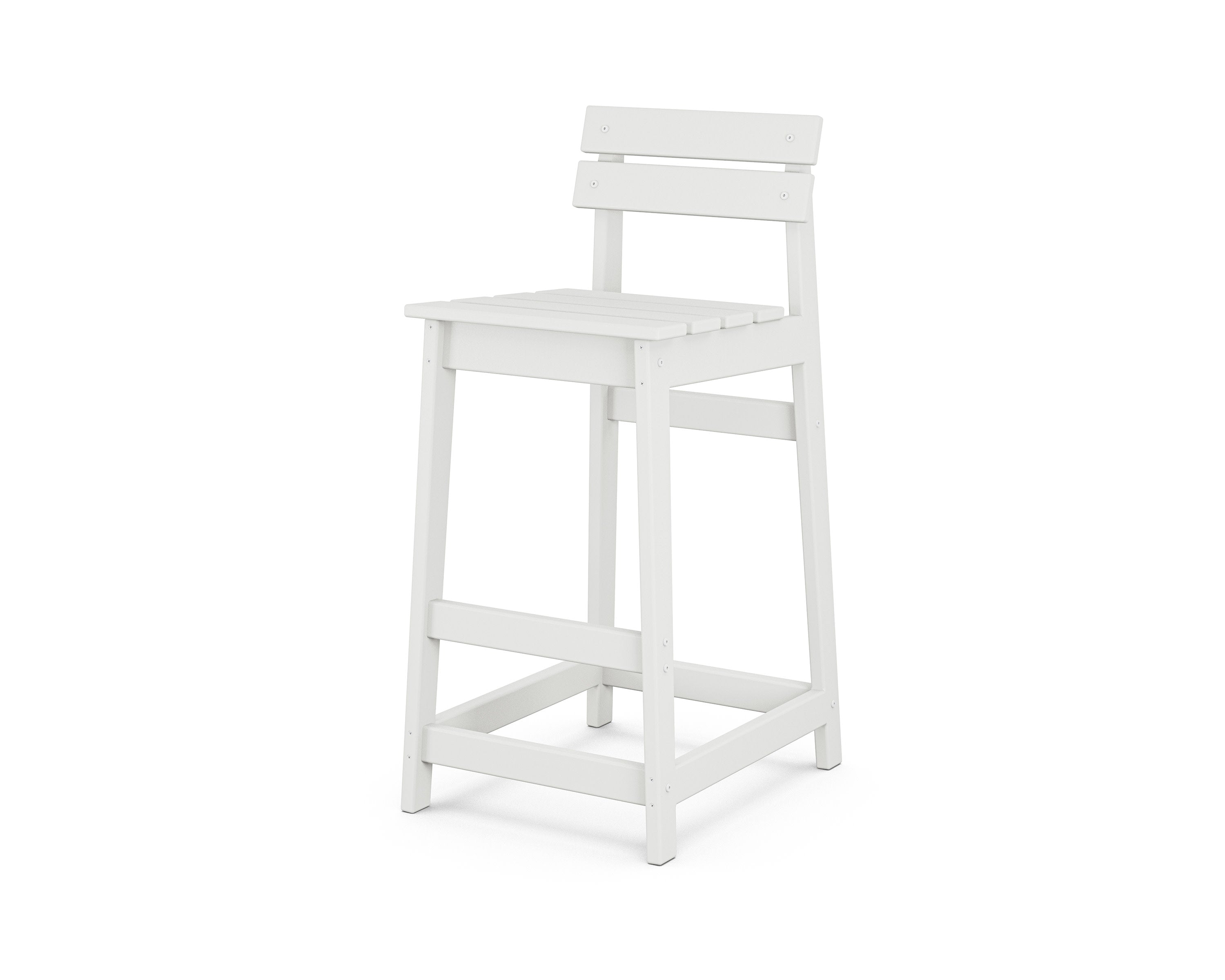 Modern Studio Plaza Lowback Bar Chair in White