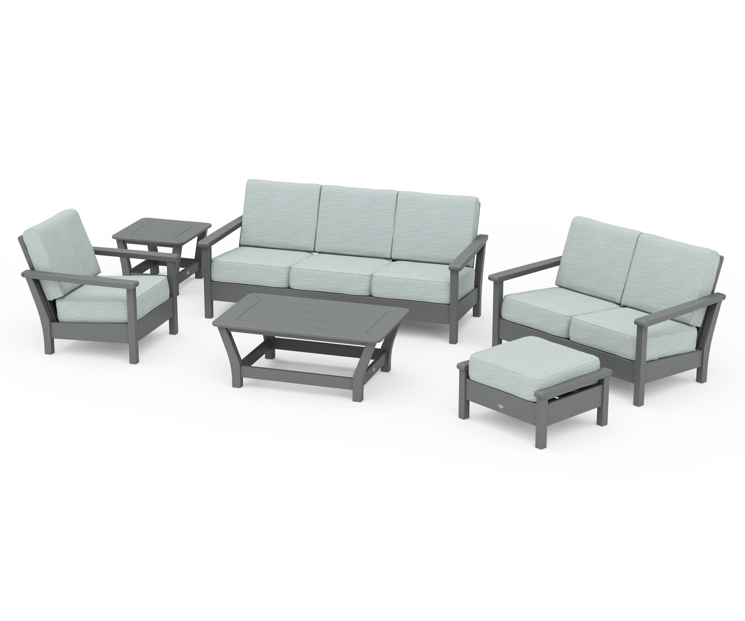 Harbour 6-Piece Outdoor Living Set in Slate Grey / Soothe Mist