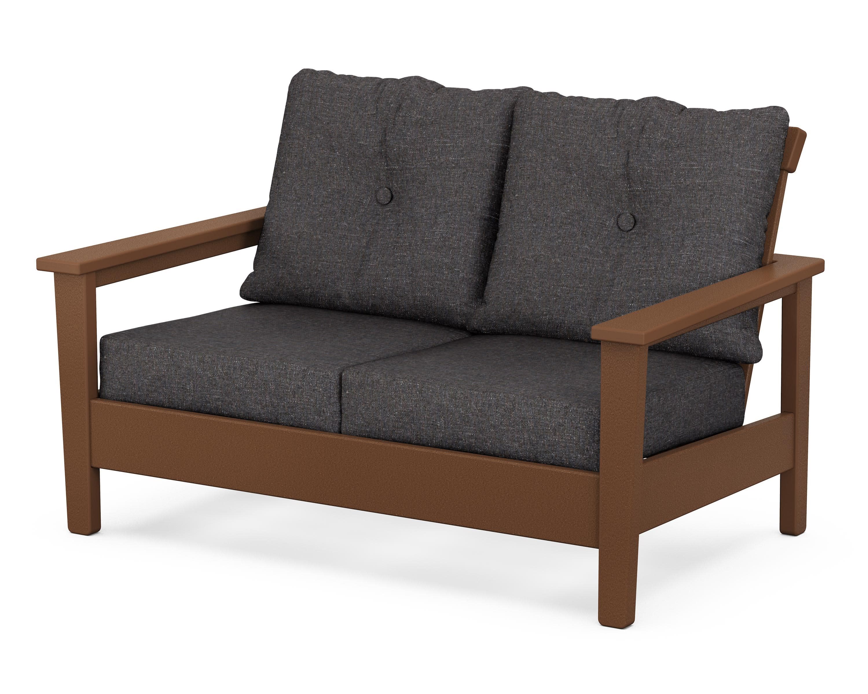 Prescott Deep Seating Loveseat in Teak / Ash Charcoal