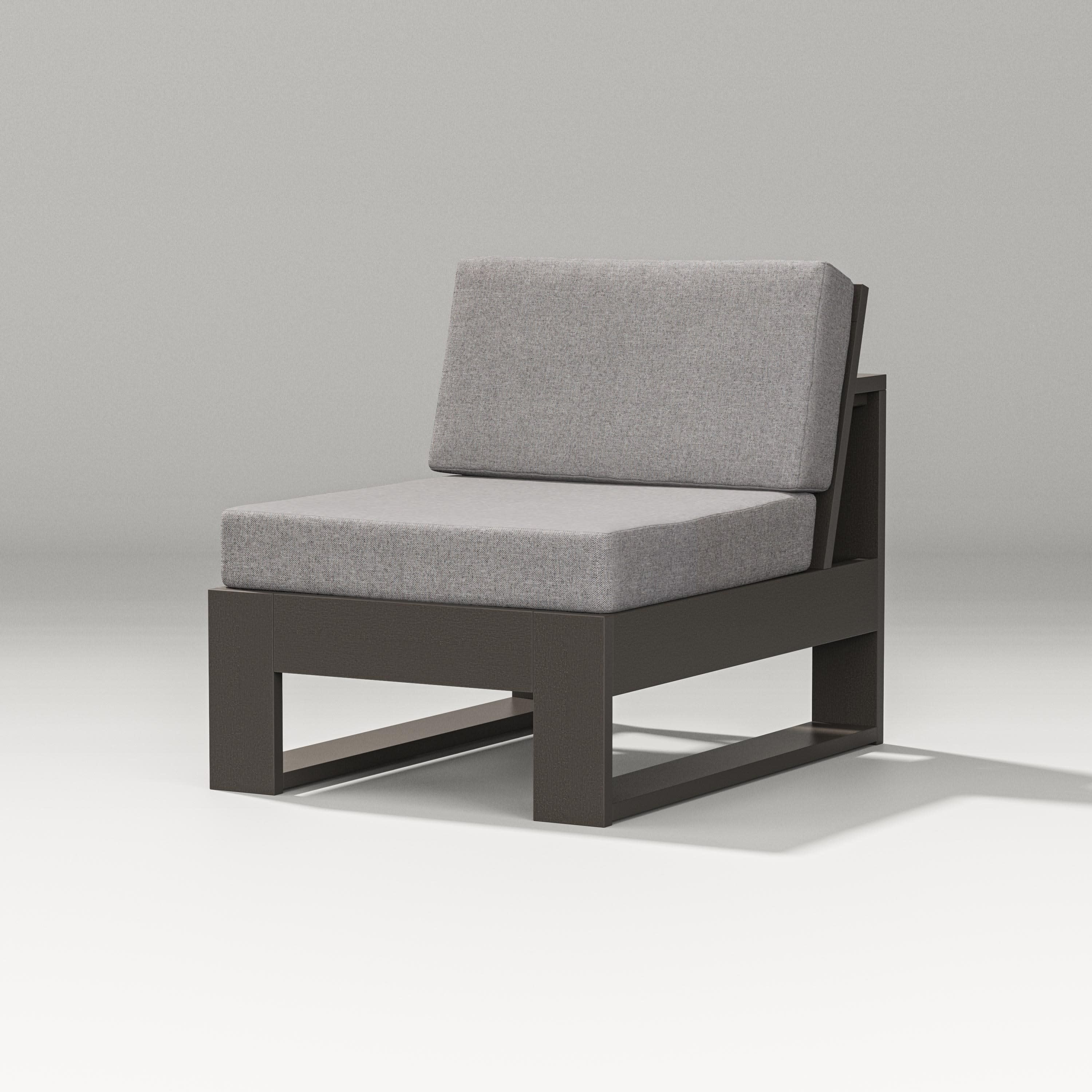 Latitude Modular Armless Chair in Vintage Coffee / Grey Mist