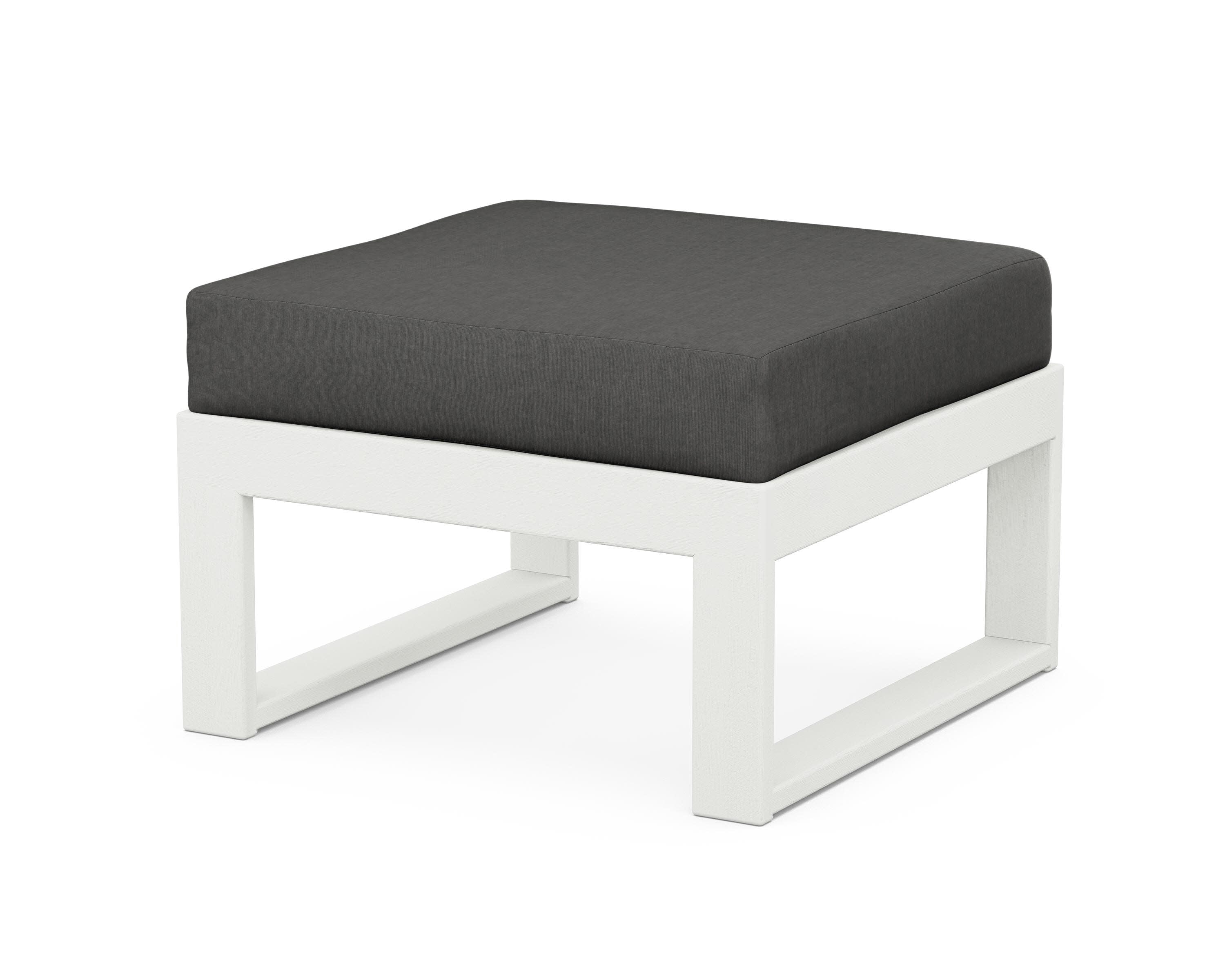 Modular Ottoman - Modern in Vintage White / Spectrum Carbon