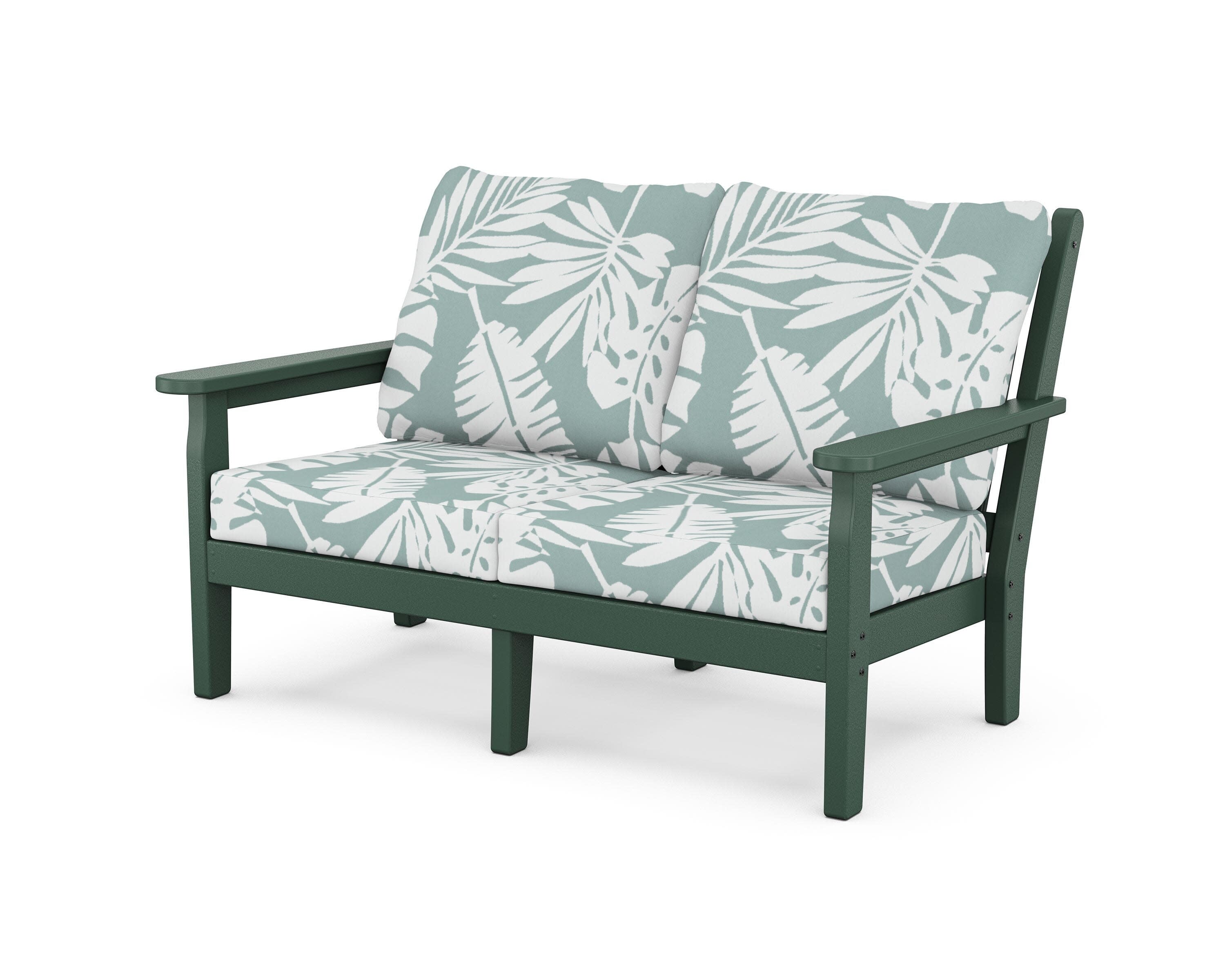 Chippendale Deep Seating Loveseat in Green / Leaf Glacier Spa