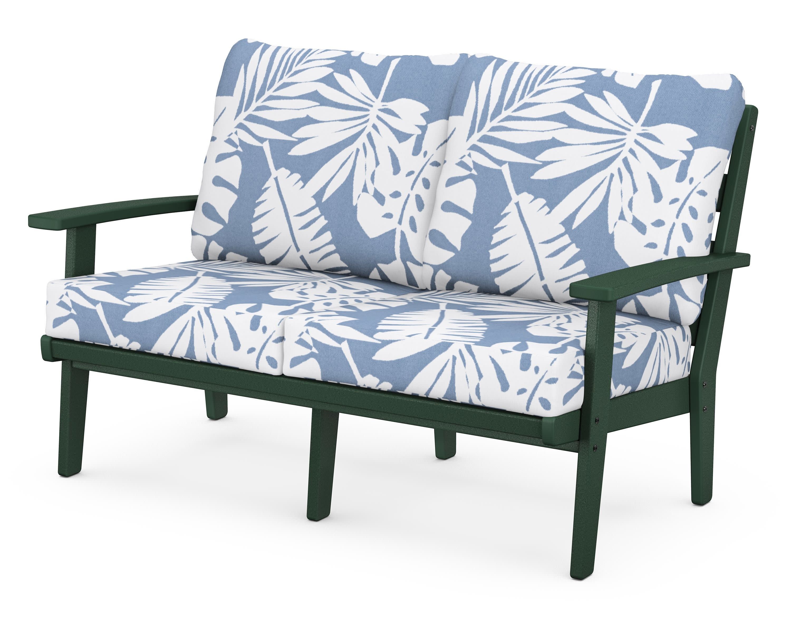 Grant Park Deep Seating Loveseat in Green / Leaf Sky Blue