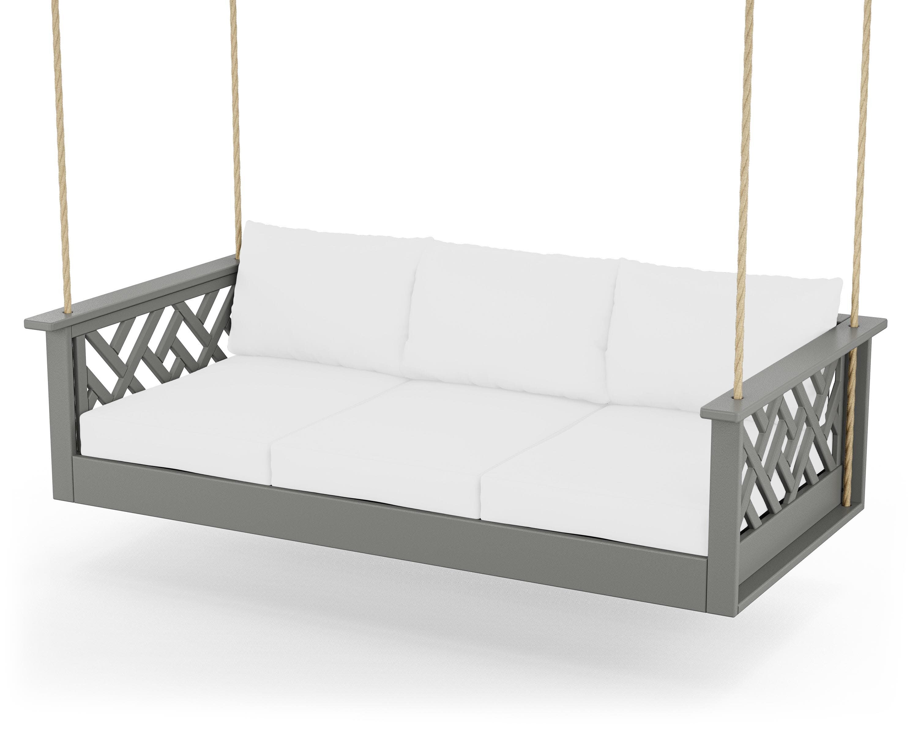 Chippendale Daybed Swing in Slate Grey / Natural