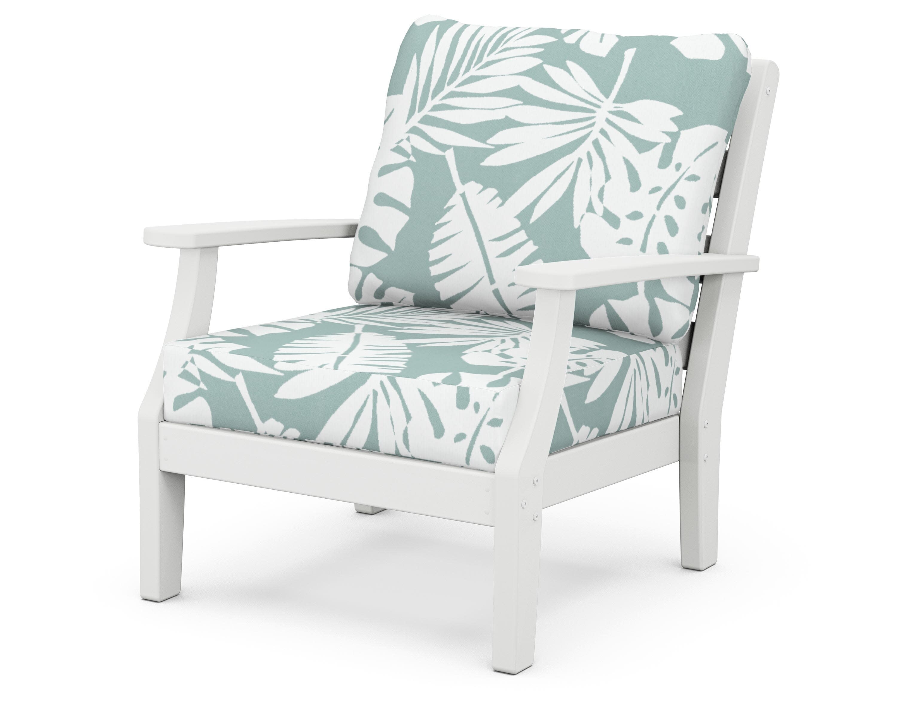 Chesapeake Deep Seating Chair in White / Leaf Glacier Spa