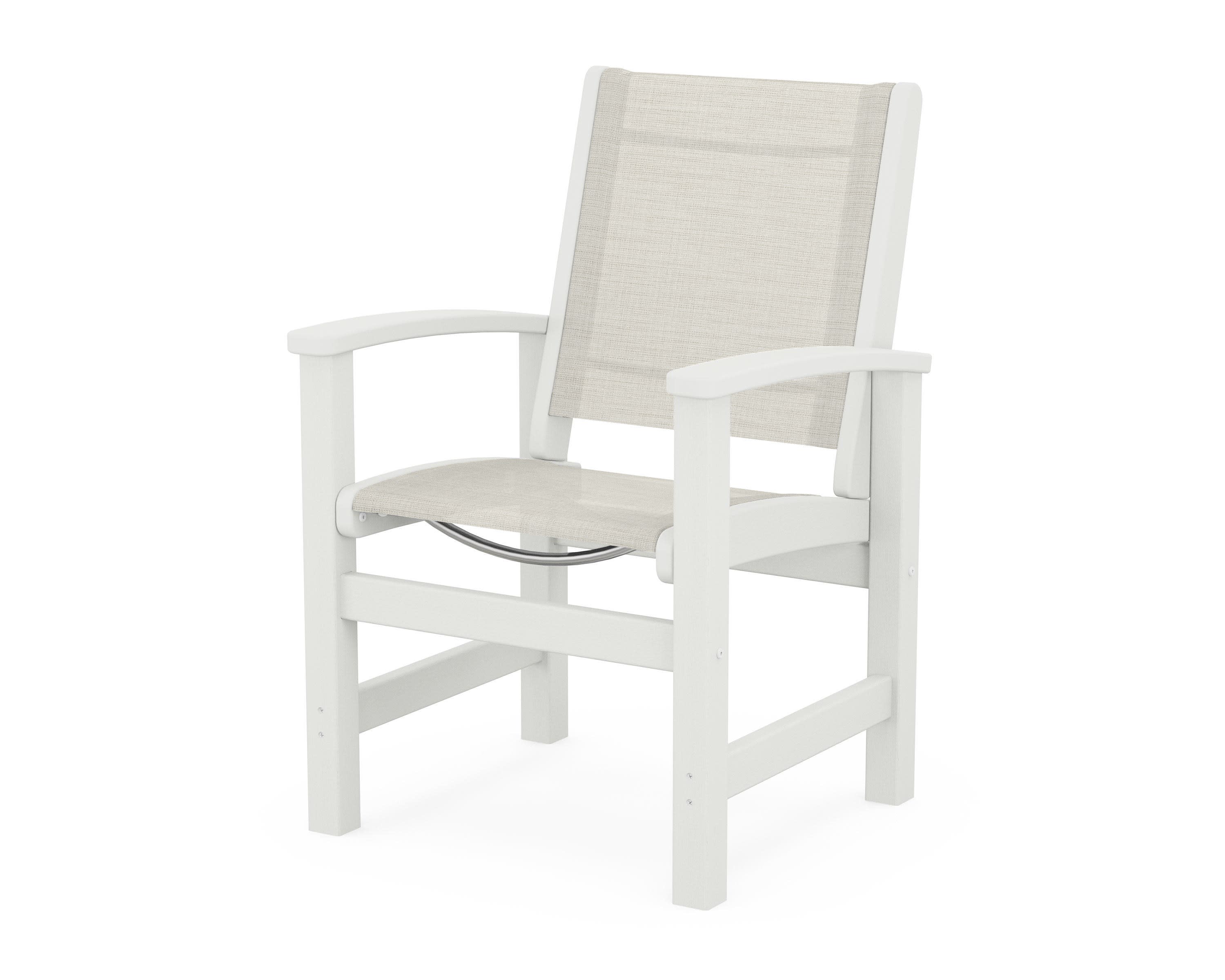 Coastal Dining Chair in Vintage White / Parchment Sling