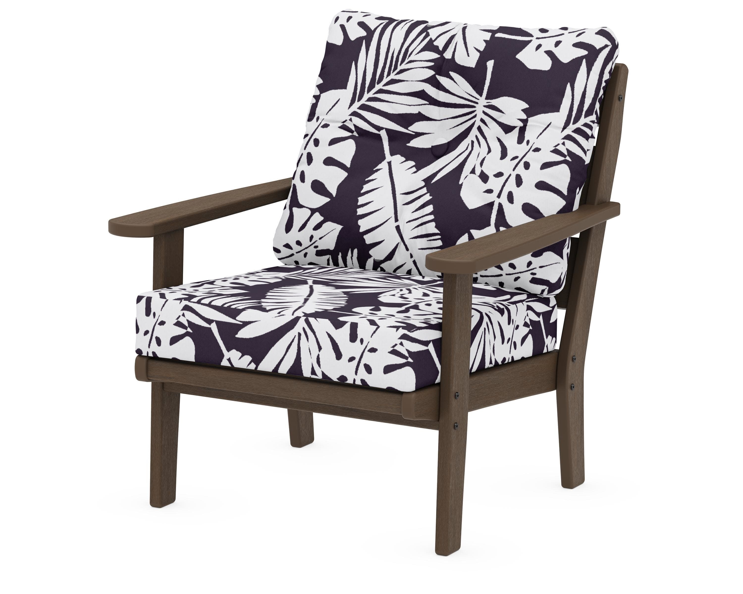 Lakeside Deep Seating Chair in Kona / Leaf Navy