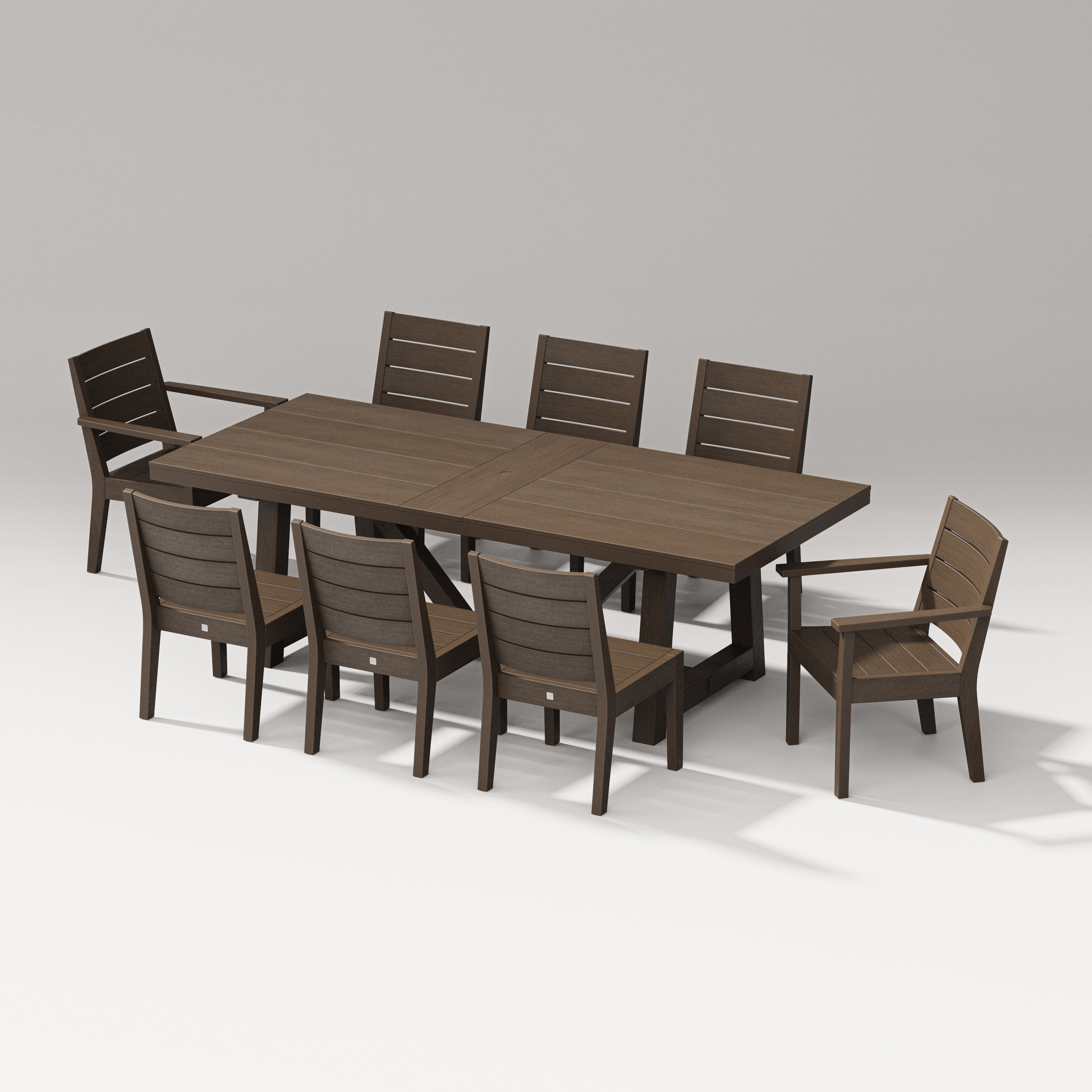 Latitude 9-Piece A-Frame Table Dining Set in Kona