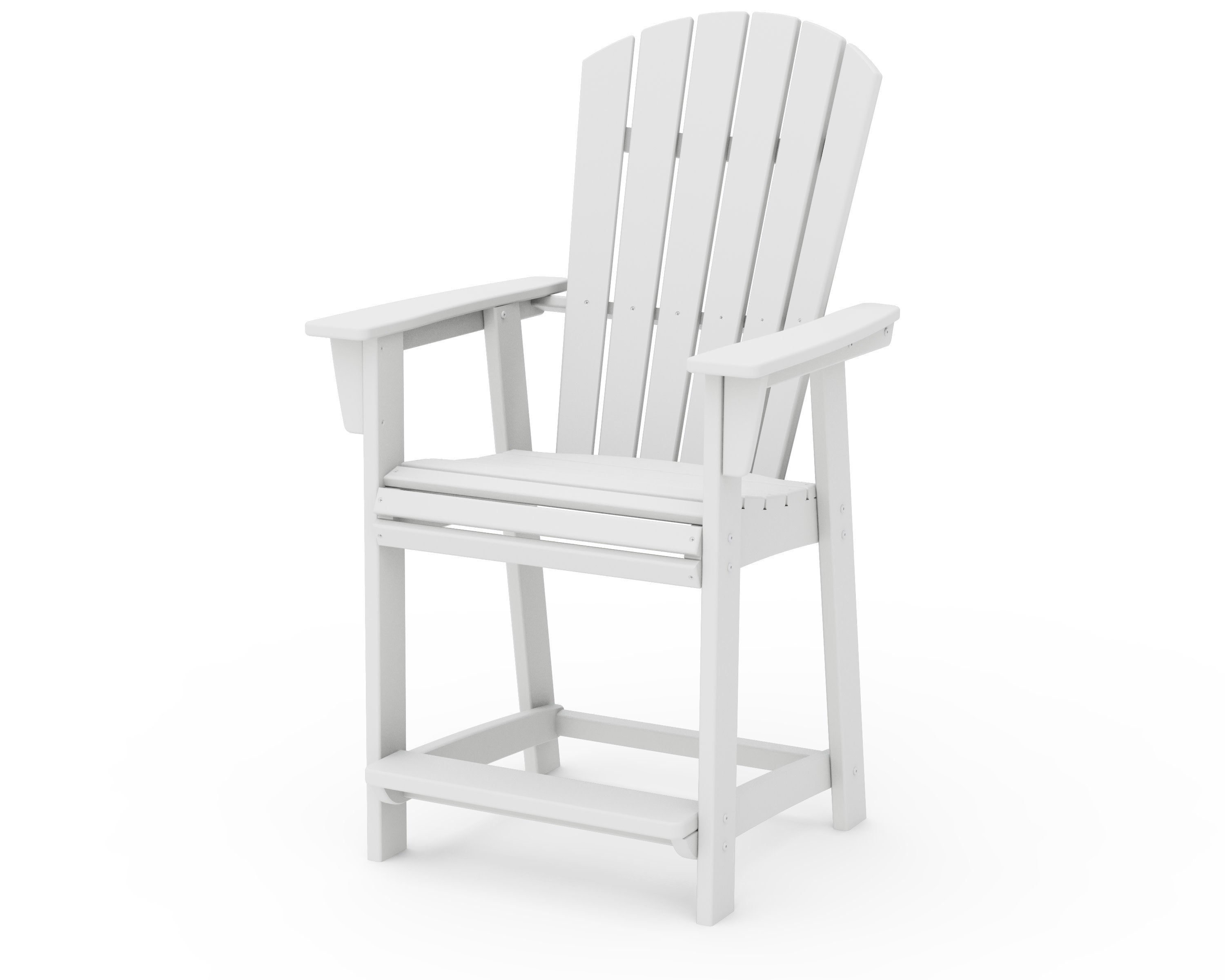 Nautical Curveback Adirondack Counter Chair in White