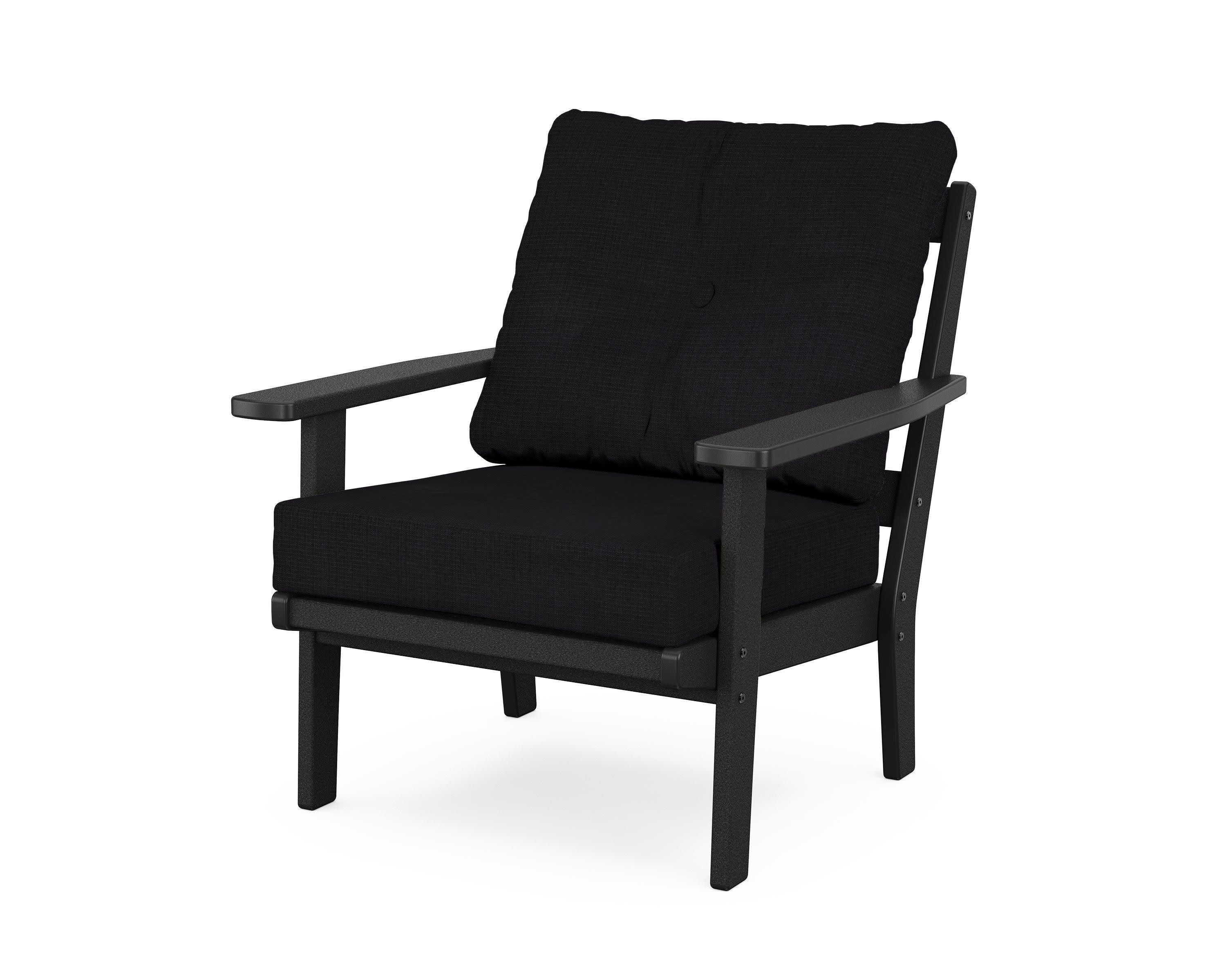 Oxford Deep Seating Chair in Black / Midnight Linen