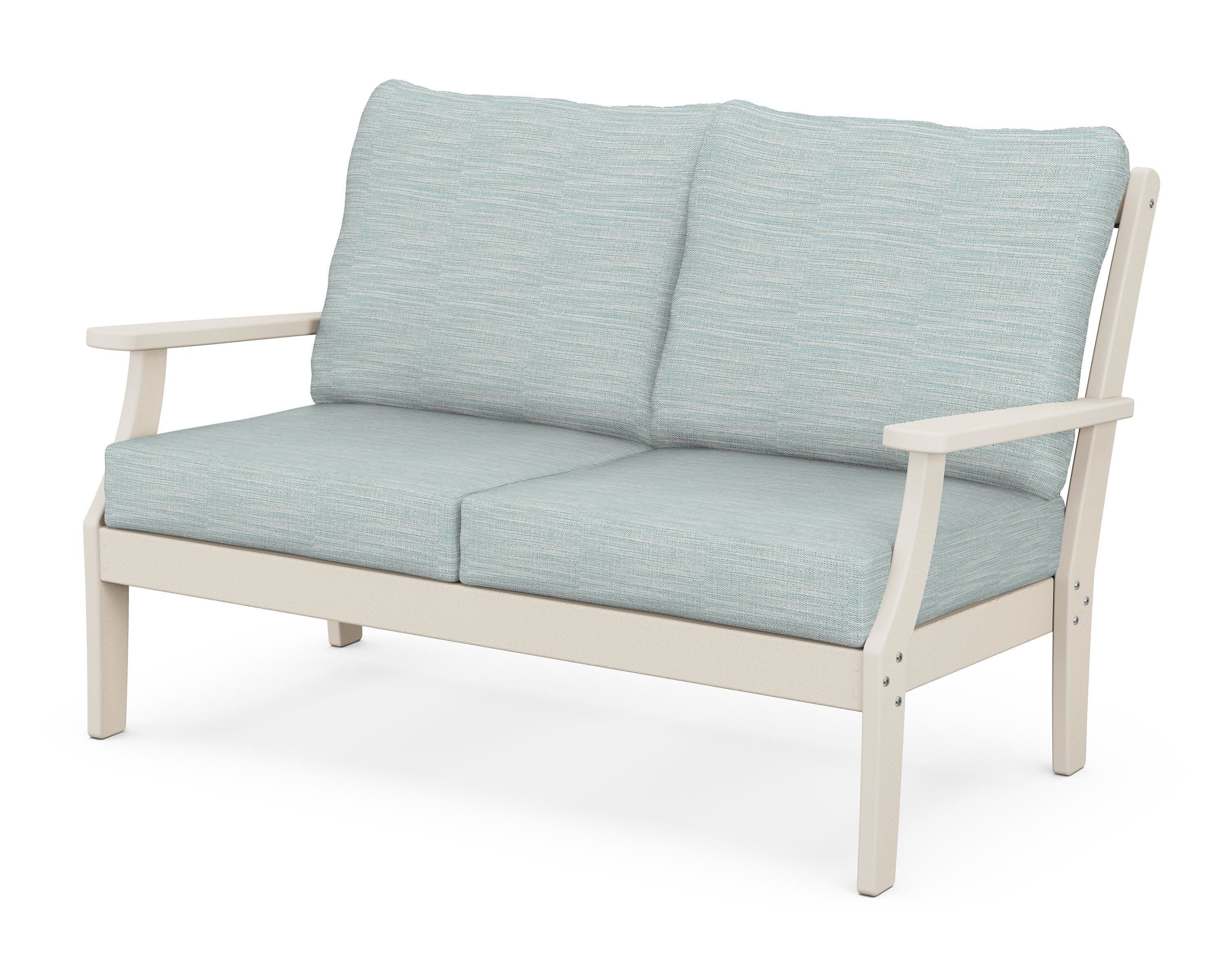 Braxton Deep Seating Loveseat in Sand / Soothe Mist