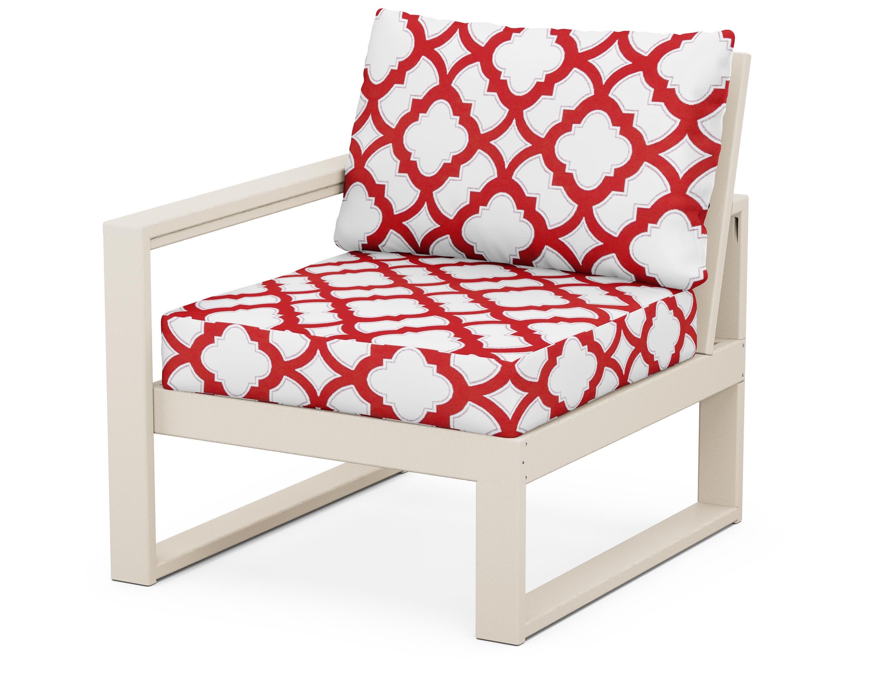 EDGE Modular Left Arm Chair in Sand / Trellis Crimson
